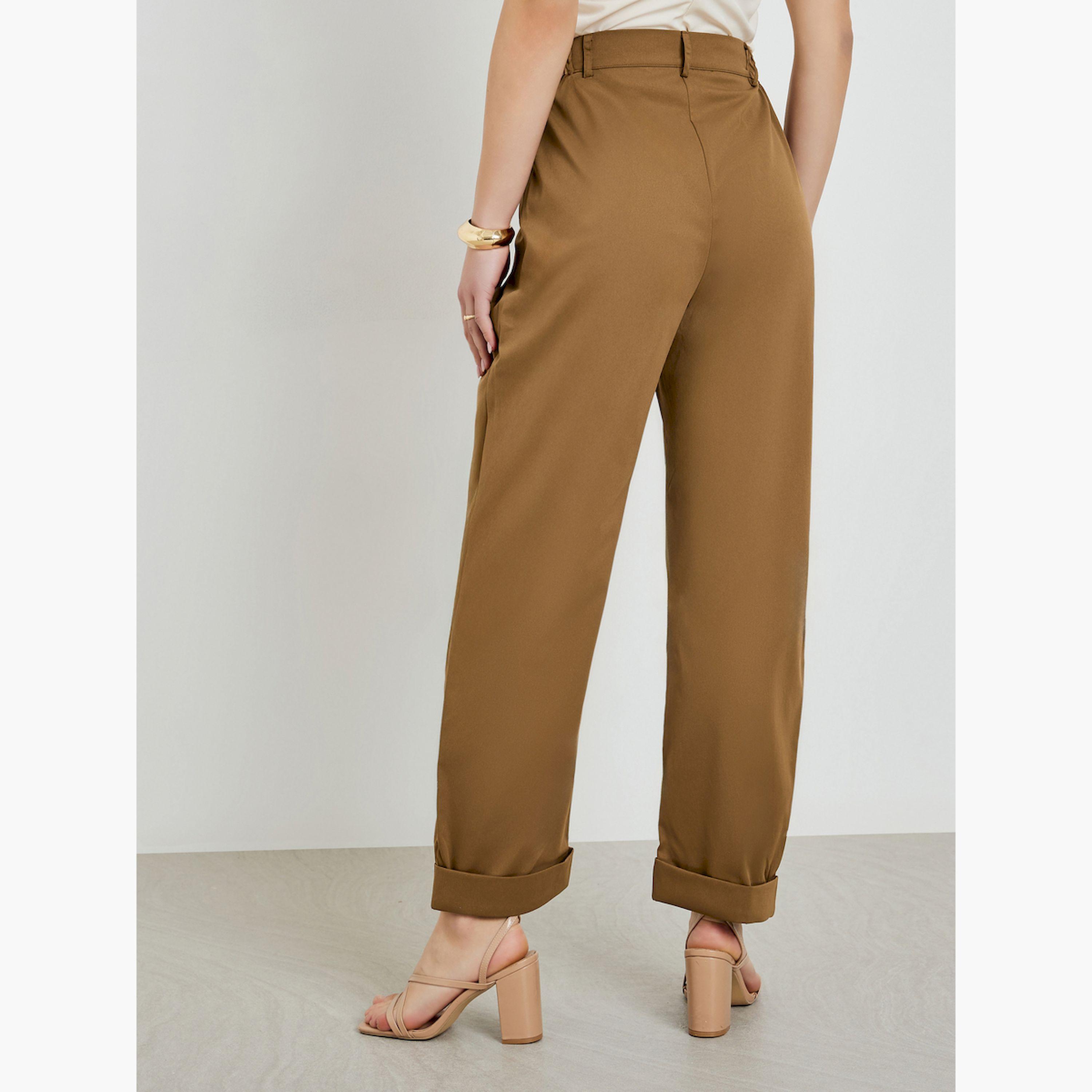 بنطال بيج بليسيه وأرجل واسعة-women-clothing-bottoms-trousers-image-6