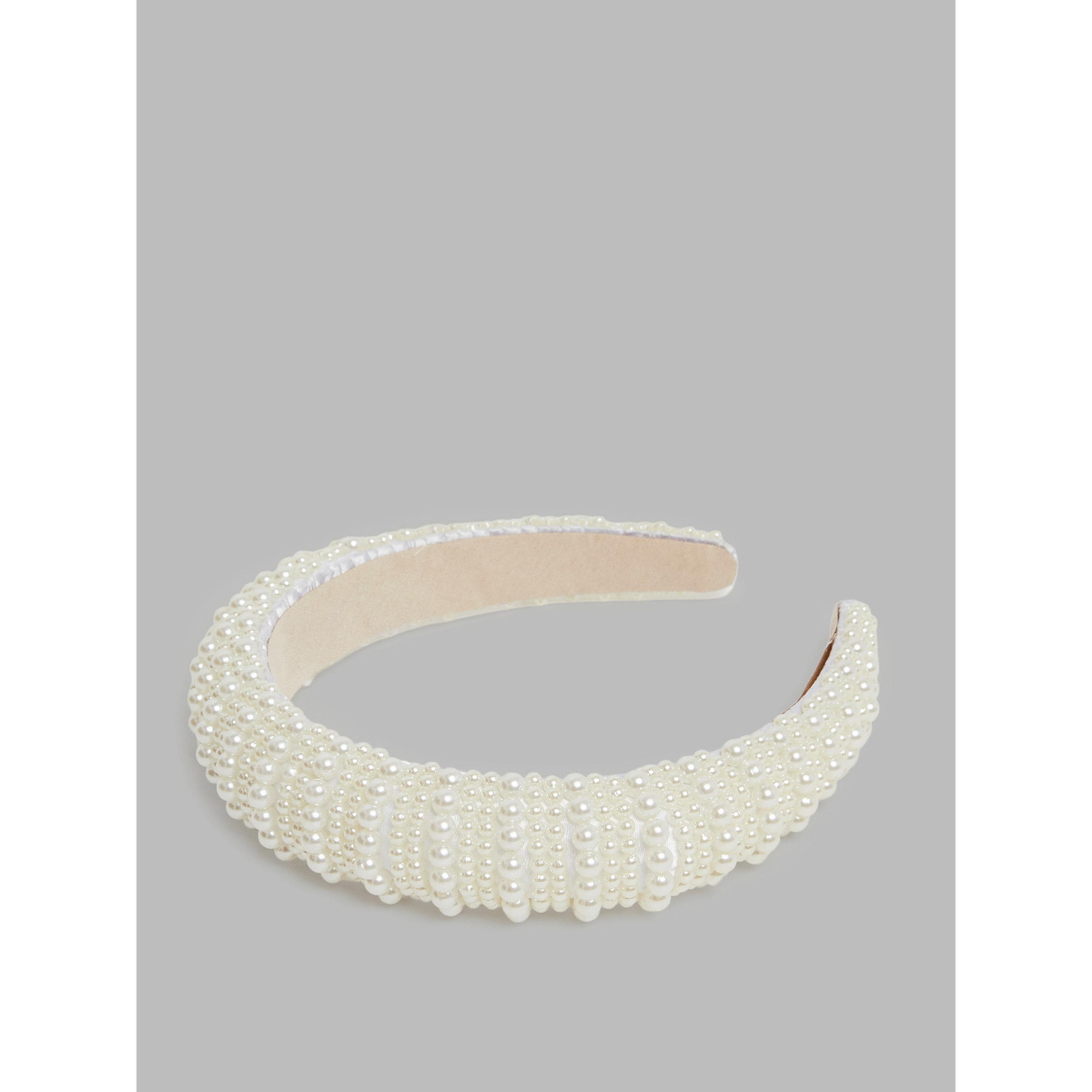 Styli White Pearl Embellished Headband-women-hairaccessories-bands-image-1