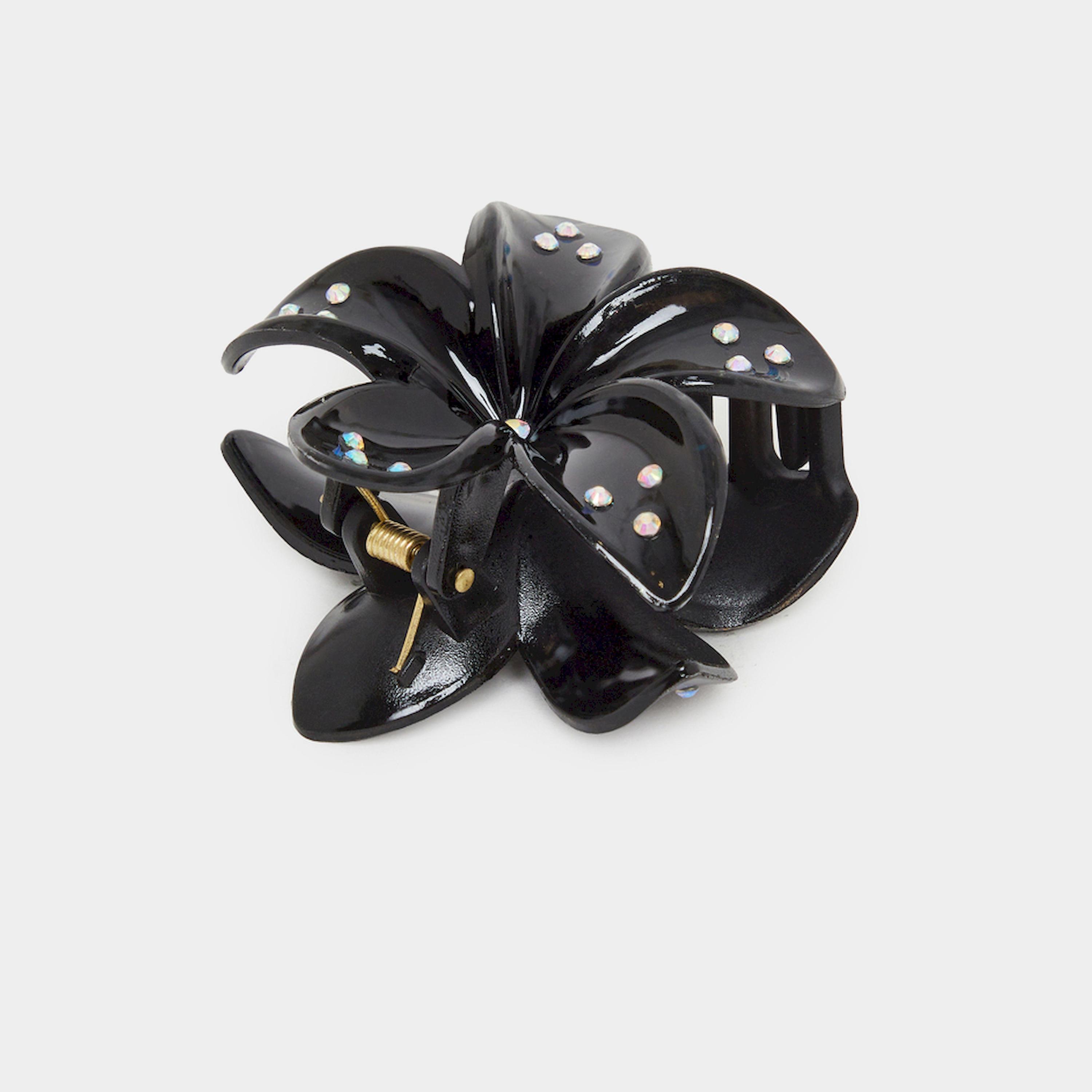 Styli Black Flower Hair Claw-women-hairaccessories-clamps-image-2