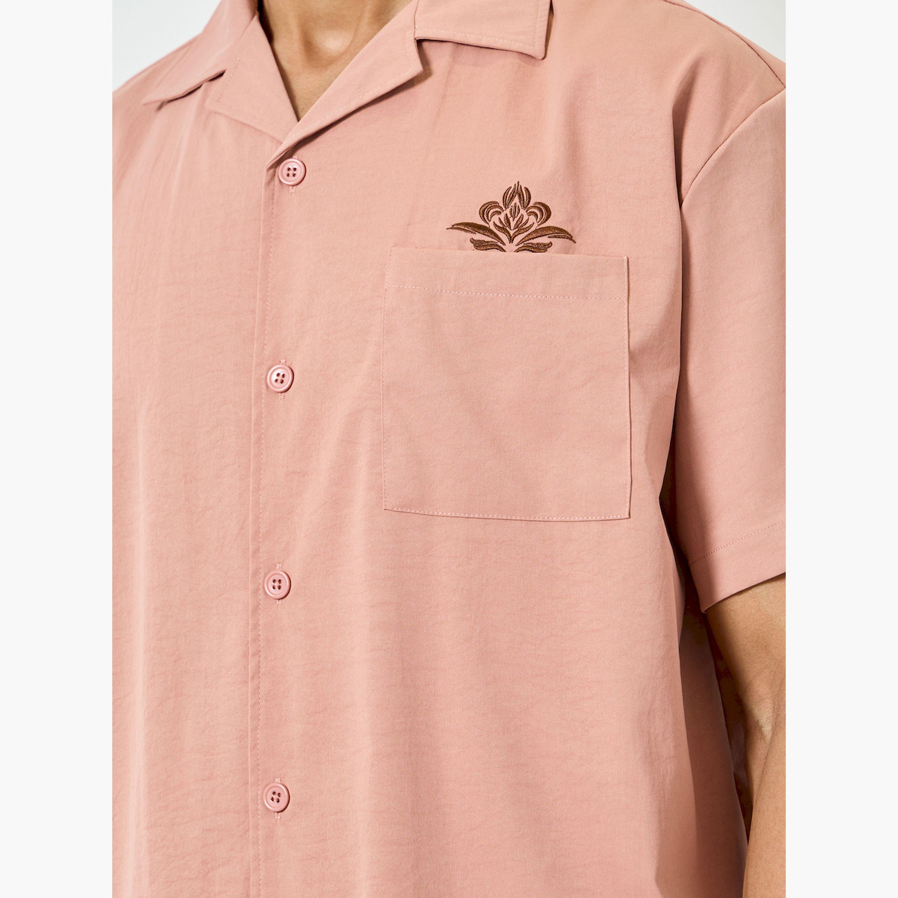 Styli Men Embroidered Chest Pocket Oversized Shirt-men-clothing-shirts-image-4