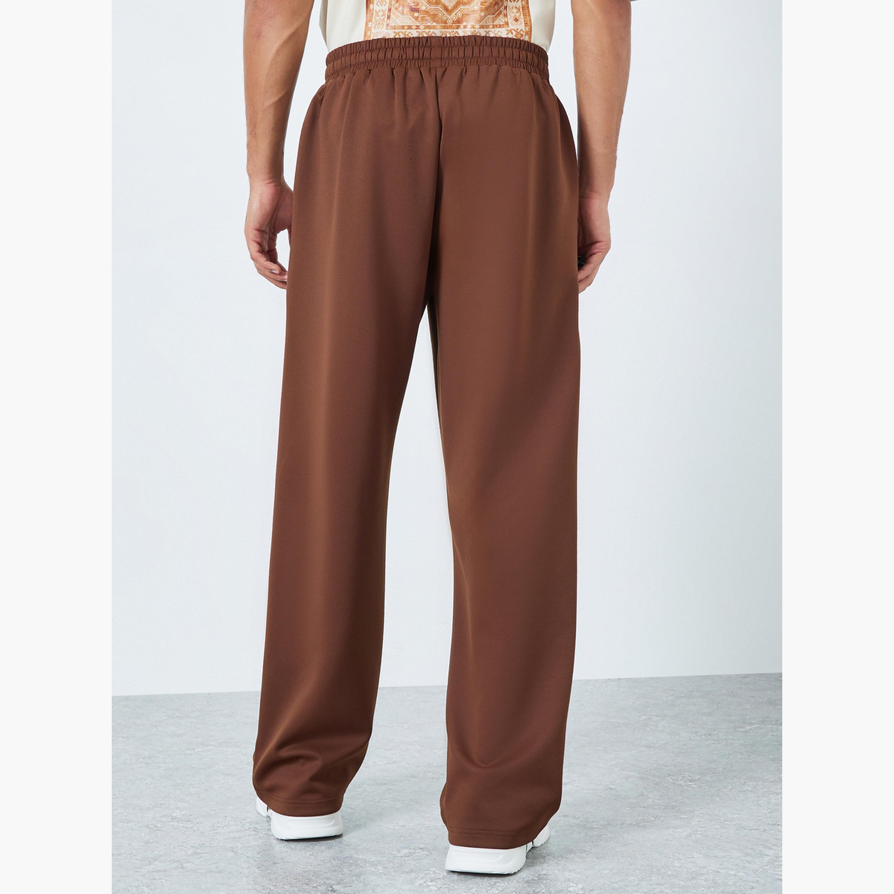 Styli Men Oversized Taped Open Hem Joggers-men-clothing-bottoms-joggers-image-3