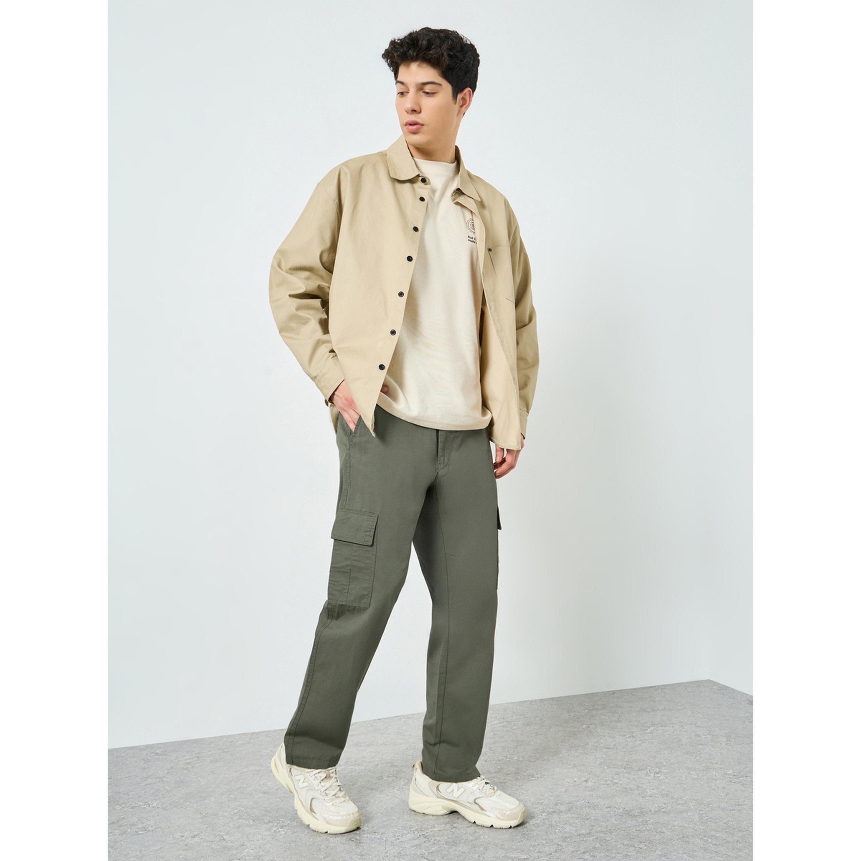 بنطال كارجو قطن بقصة مريحة-men-clothing-bottoms-trousersandchinos-trousers-image-2