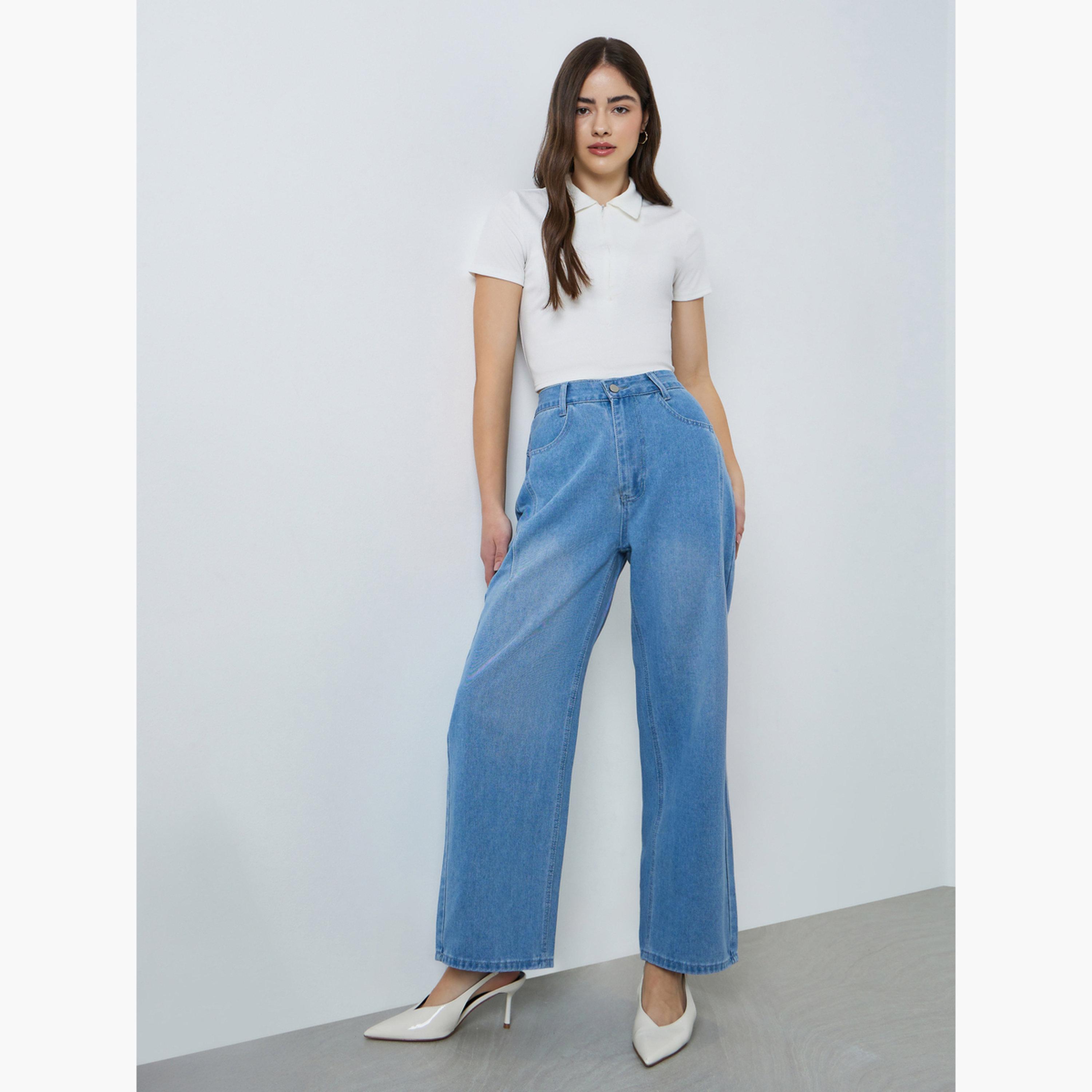 Styli Women Barrel Fit Jeans with Pockets-women-clothing-bottoms-jeans-image-2