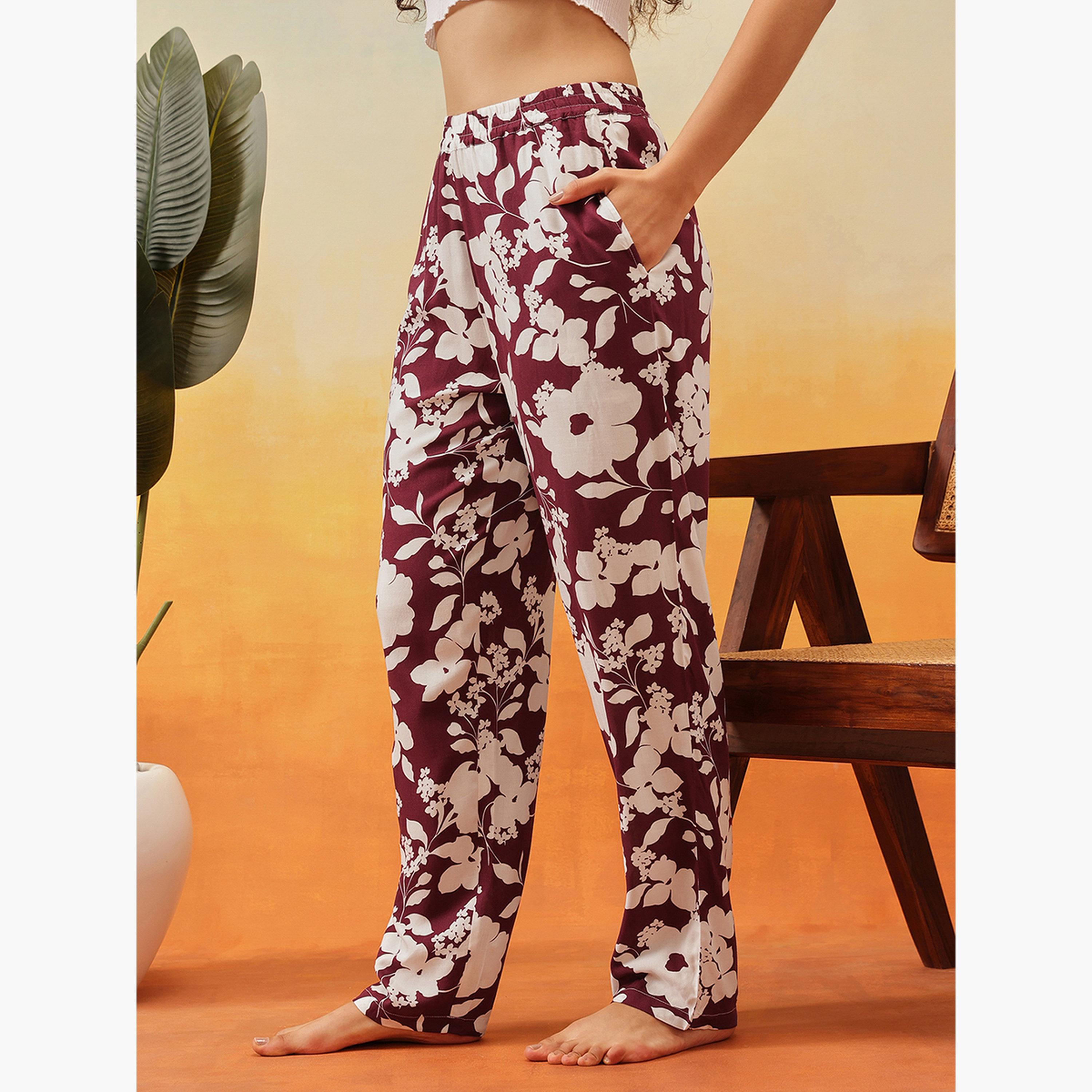 Clovia Floral Print Rayon Pyjama-women-clothing-nightwear-pyjamas-bottoms-image-5