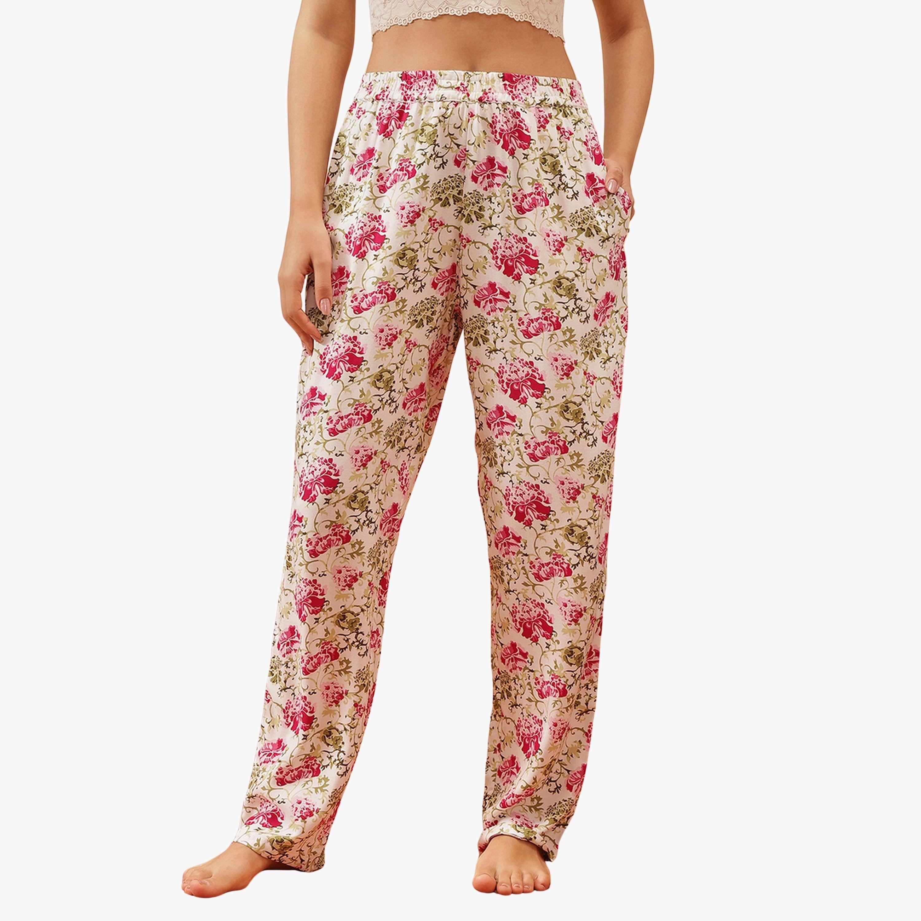 Clovia Floral Print Rayon Pyjama-women-clothing-nightwear-pyjamas-bottoms-image-1
