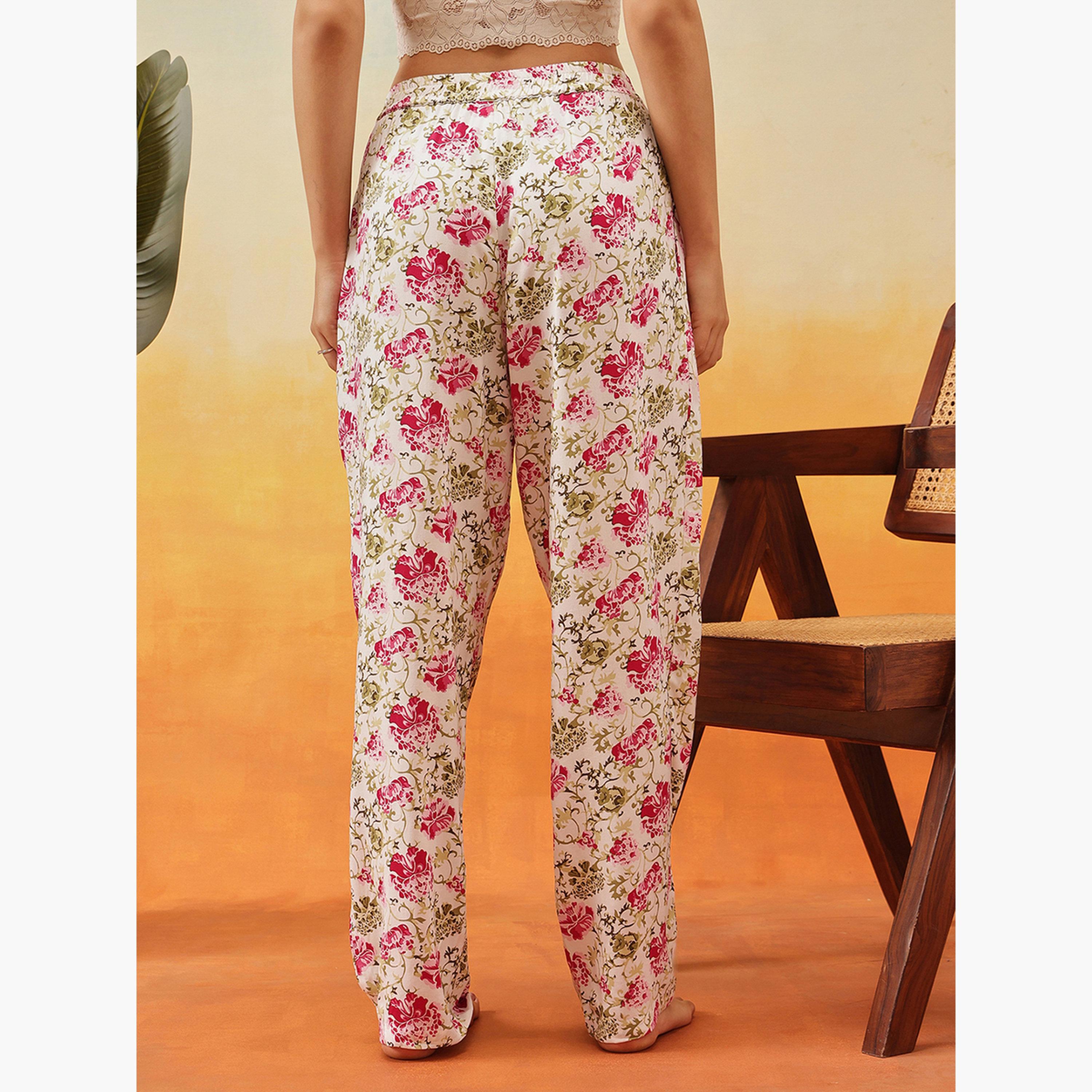 Clovia Floral Print Rayon Pyjama-women-clothing-nightwear-pyjamas-bottoms-image-4
