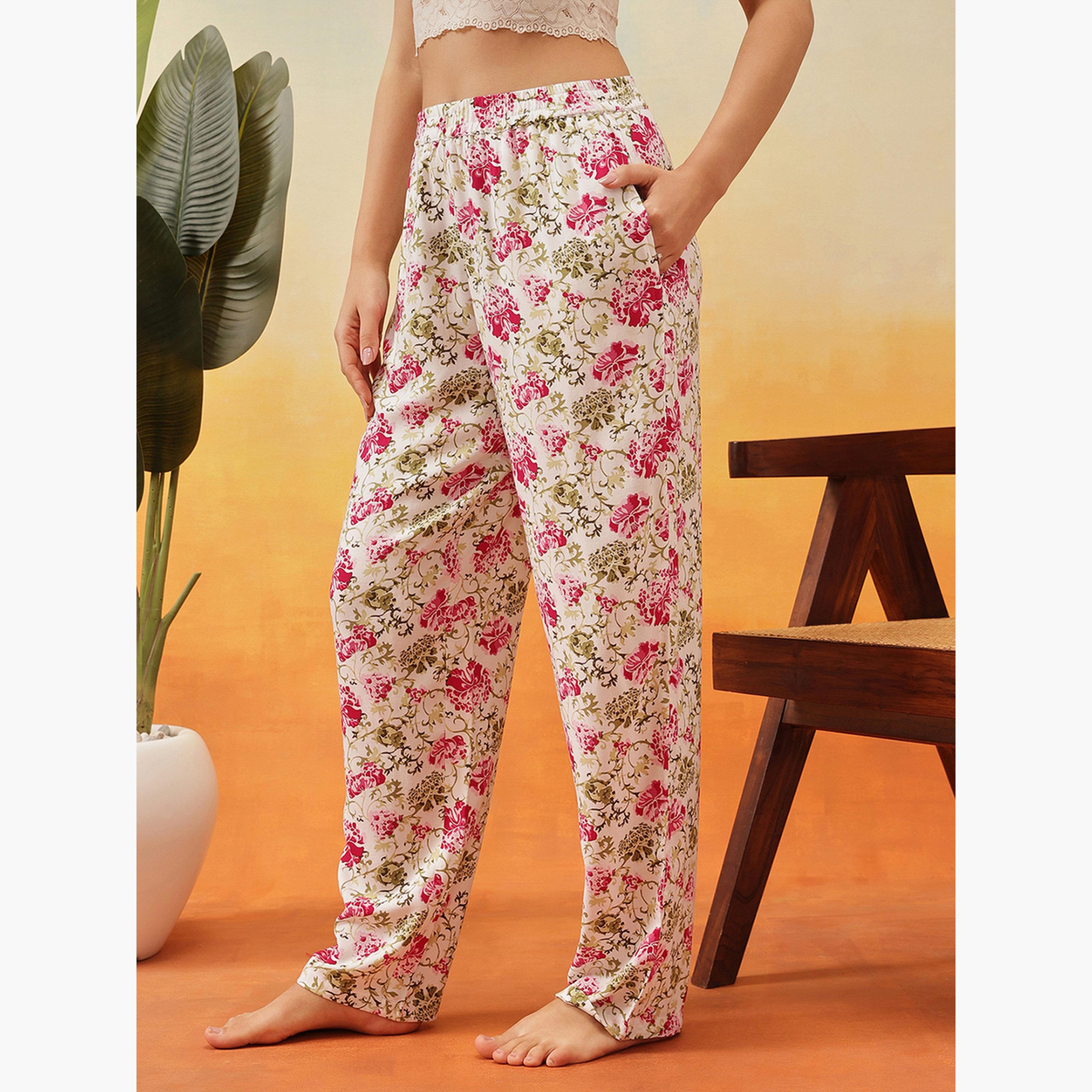 Clovia Floral Print Rayon Pyjama-women-clothing-nightwear-pyjamas-bottoms-image-5