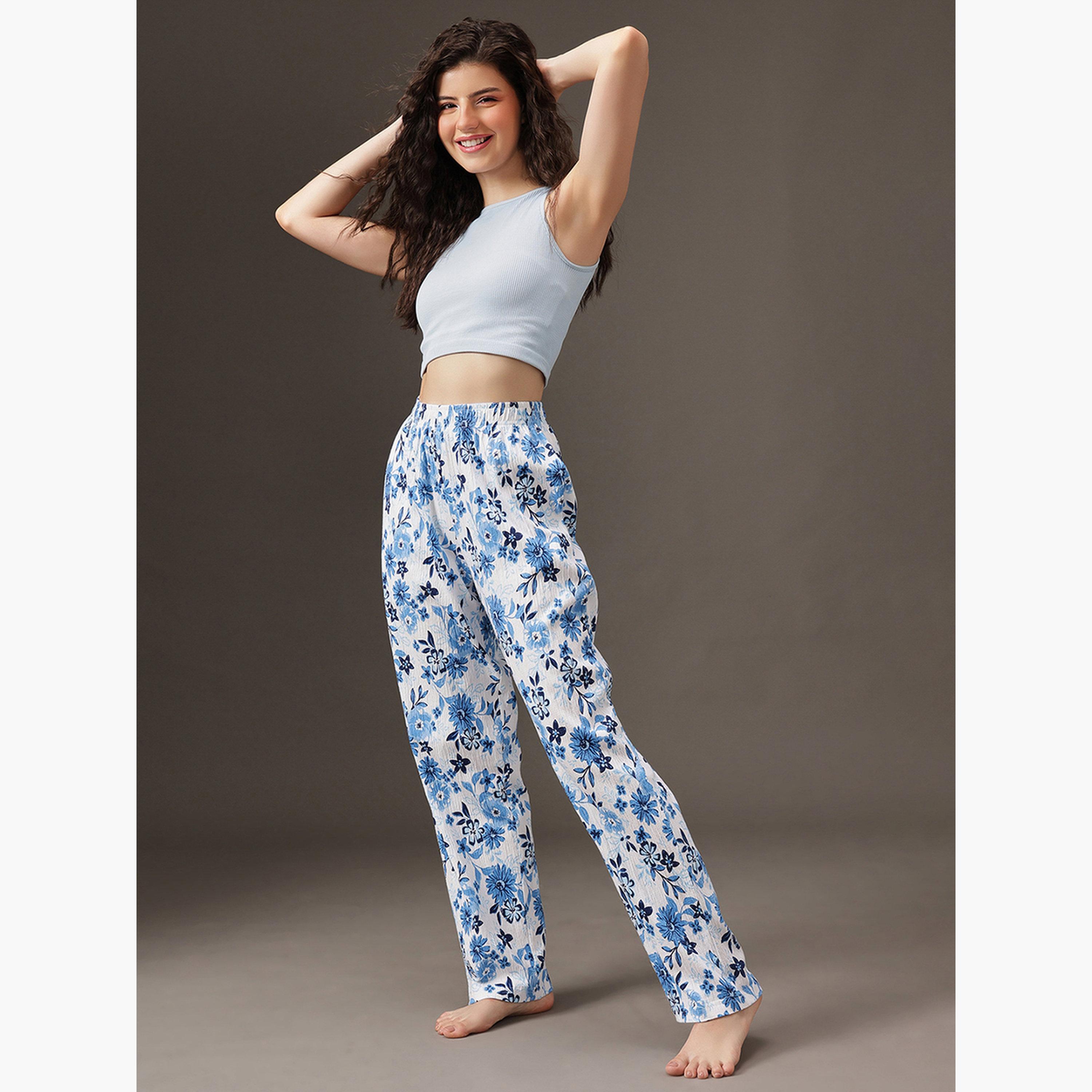 Clovia Floral Print Cotton Pyjama-women-clothing-nightwear-pyjamas-bottoms-image-2