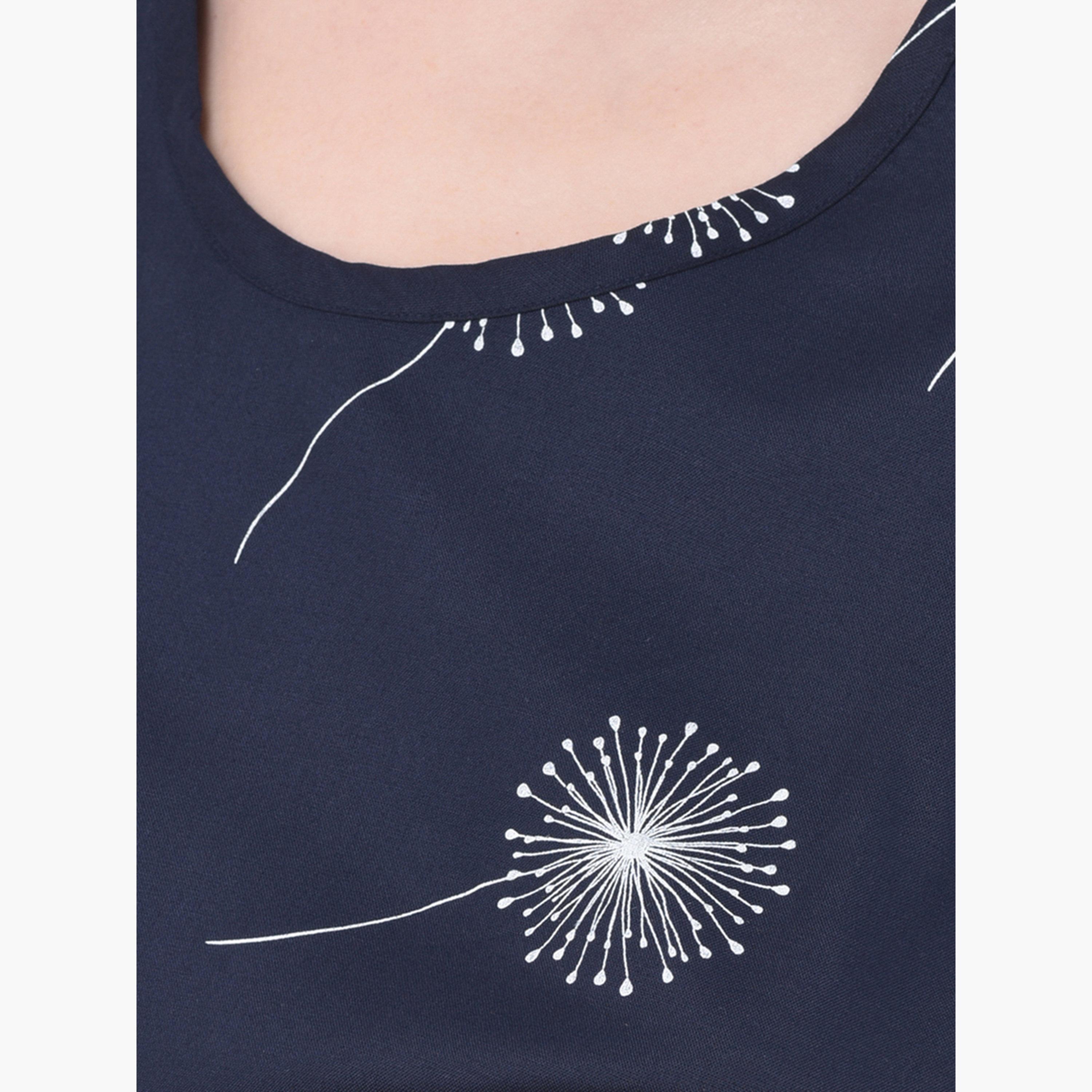Clovia Dandelion Print Nursing Top and Pyjama Set-women-clothing-nightwear-pyjamas-longsets-image-6