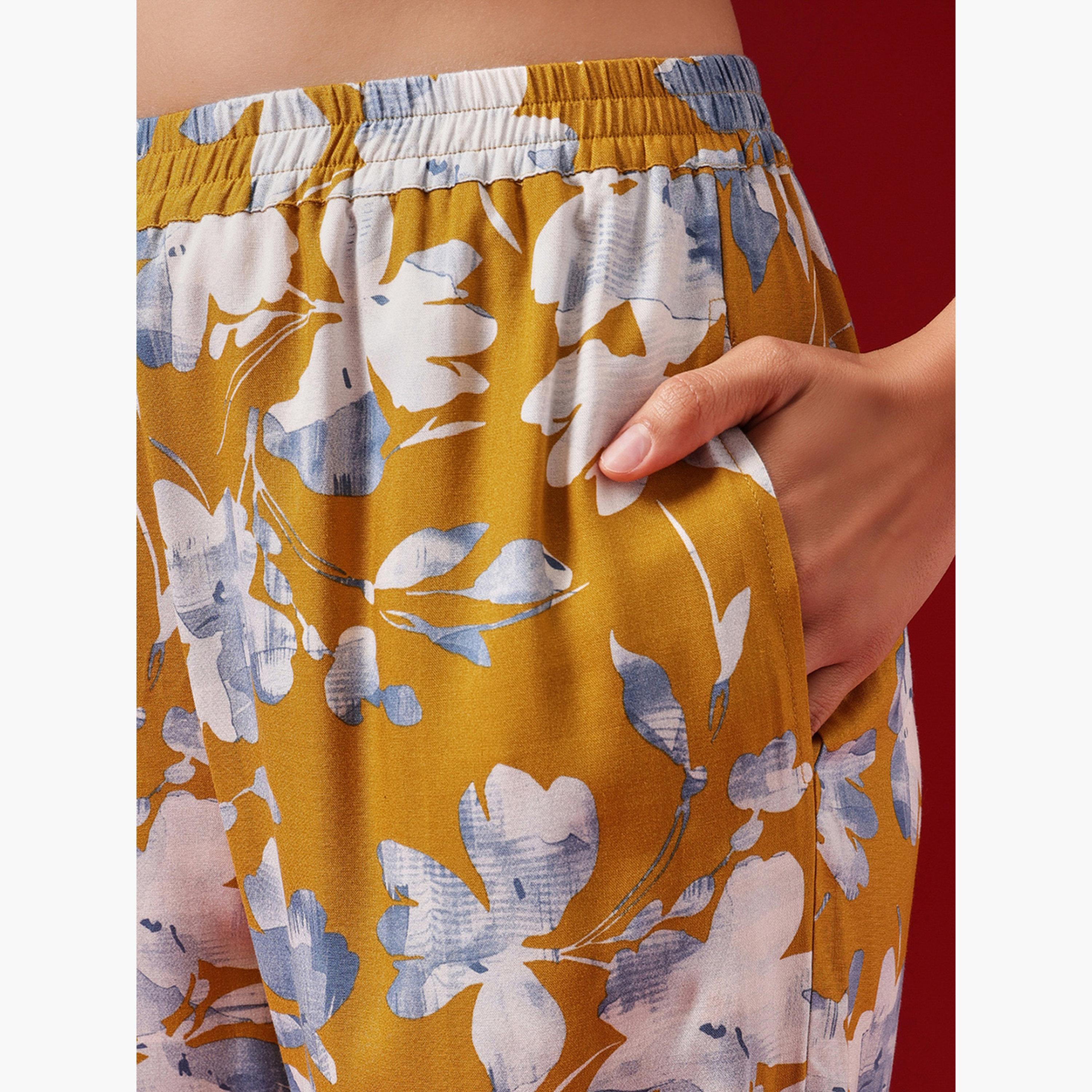 Clovia Floral Print Button Down Shirt and Pyjama Set-women-clothing-nightwear-pyjamas-longsets-image-6