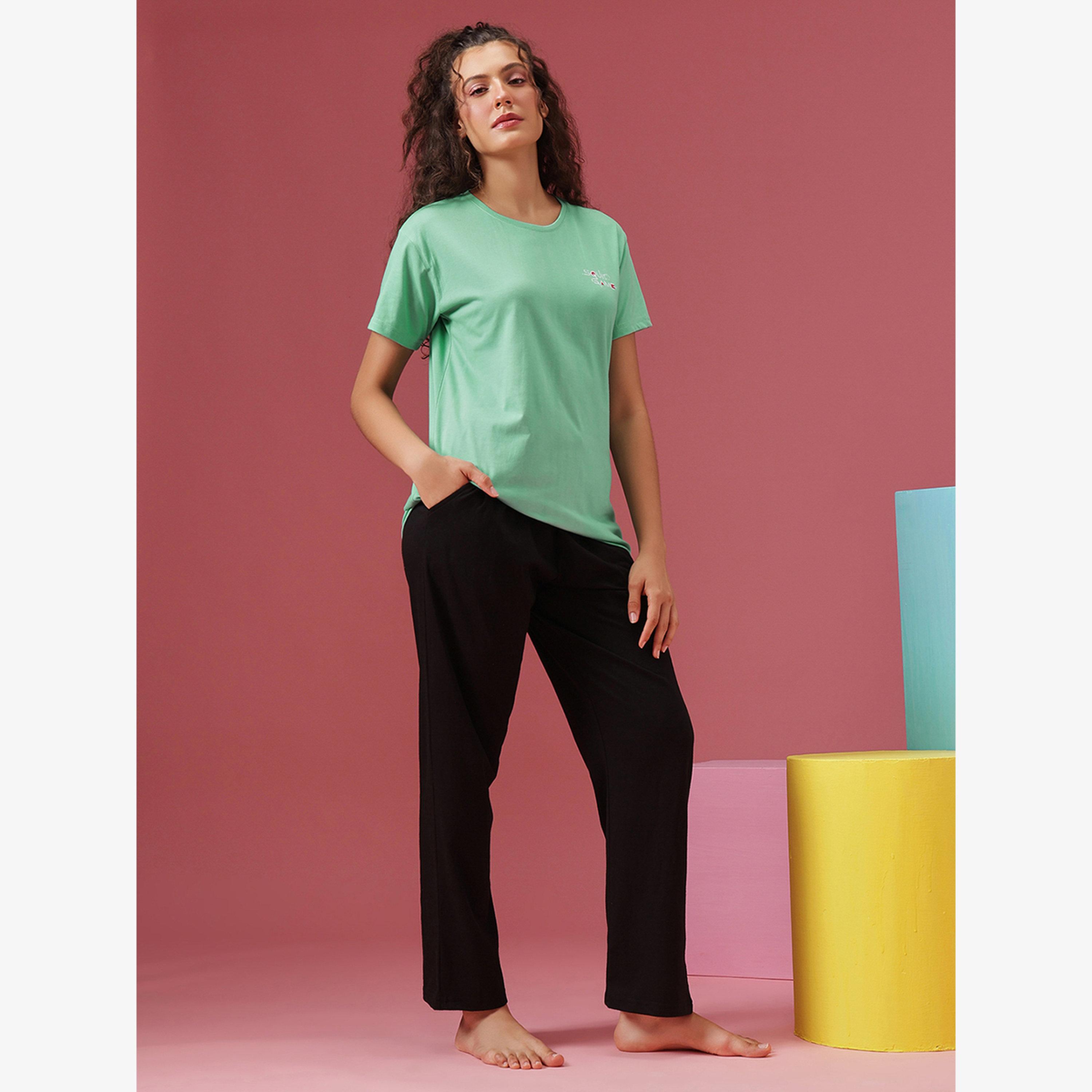 Clovia Cotton Squid Game Print T-Shirt and Pyjama Set-women-clothing-nightwear-pyjamas-longsets-image-4