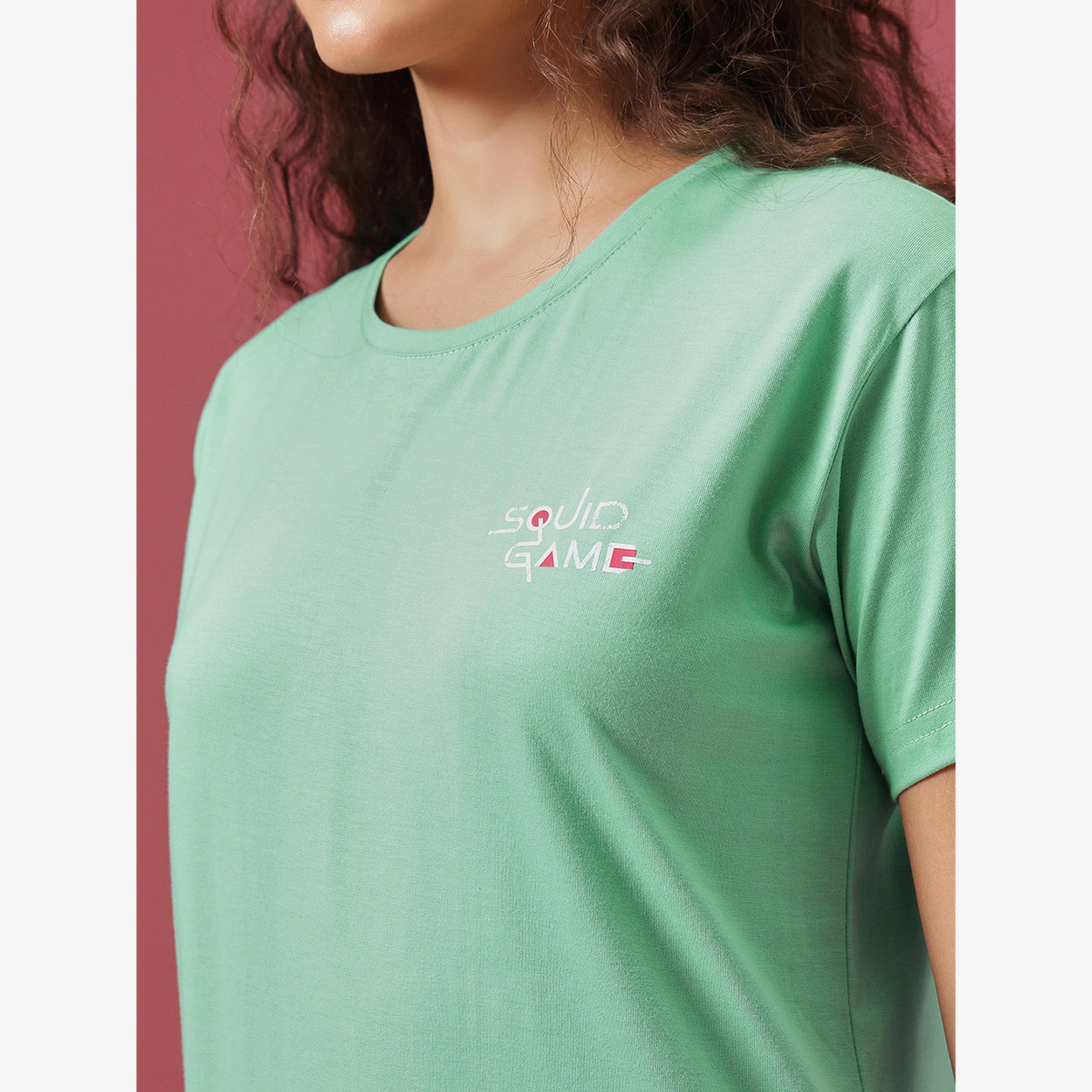 Clovia Cotton Squid Game Print T-Shirt and Pyjama Set-women-clothing-nightwear-pyjamas-longsets-image-6