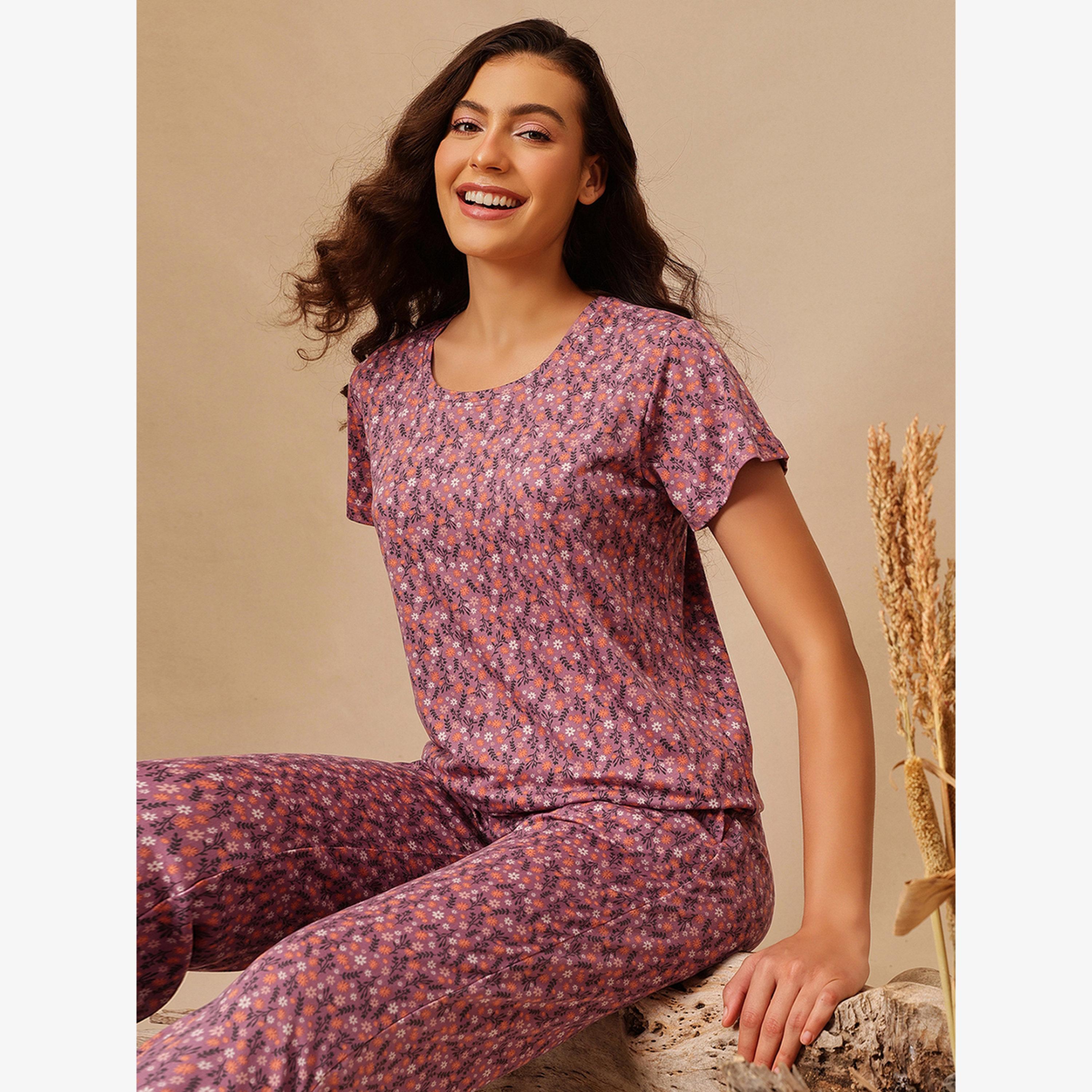 فستان طويل بلا أكمام بورغندي-women-clothing-nightwear-pyjamas-longsets-image-2