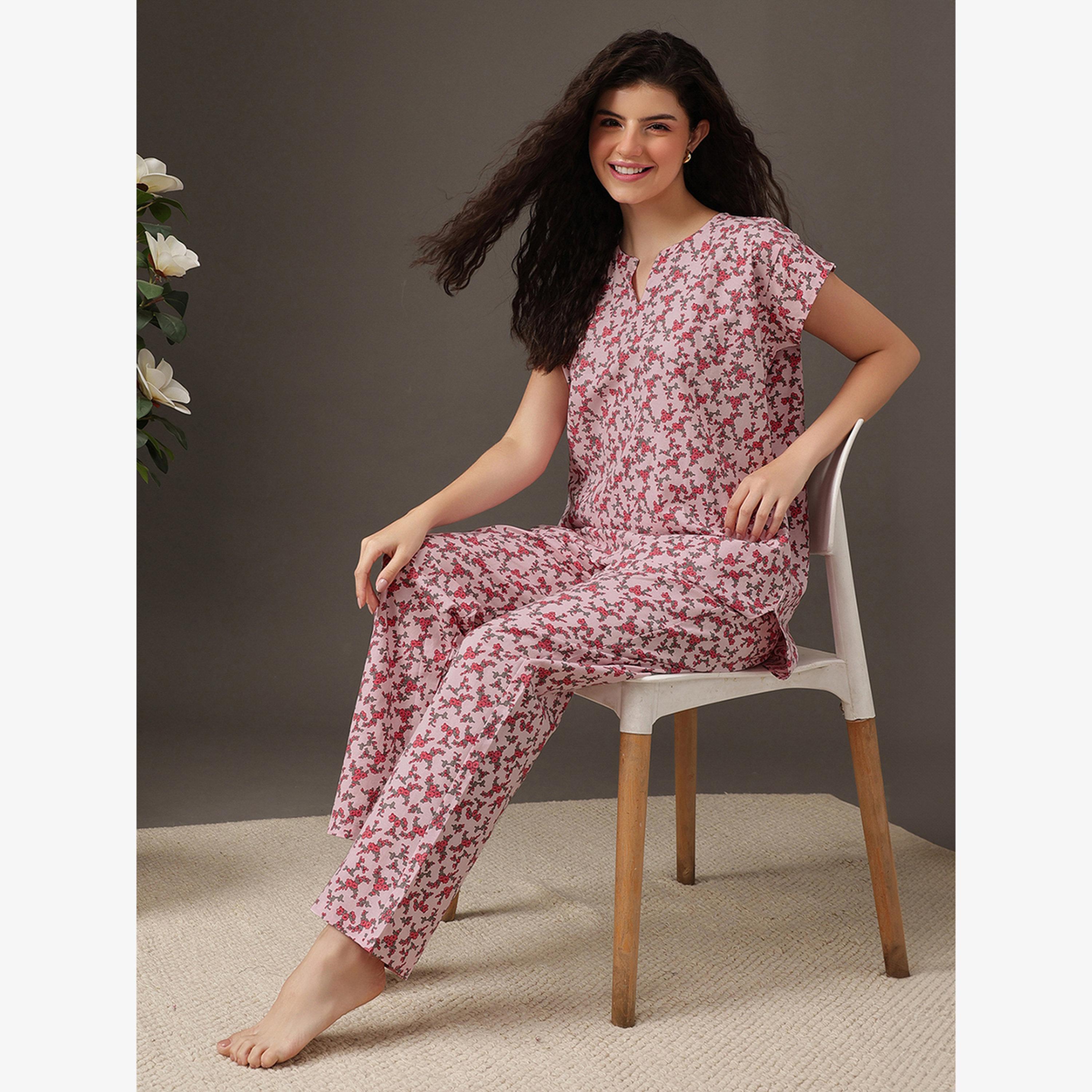 فستان طويل بلا أكمام بورغندي-women-clothing-nightwear-pyjamas-longsets-image-4