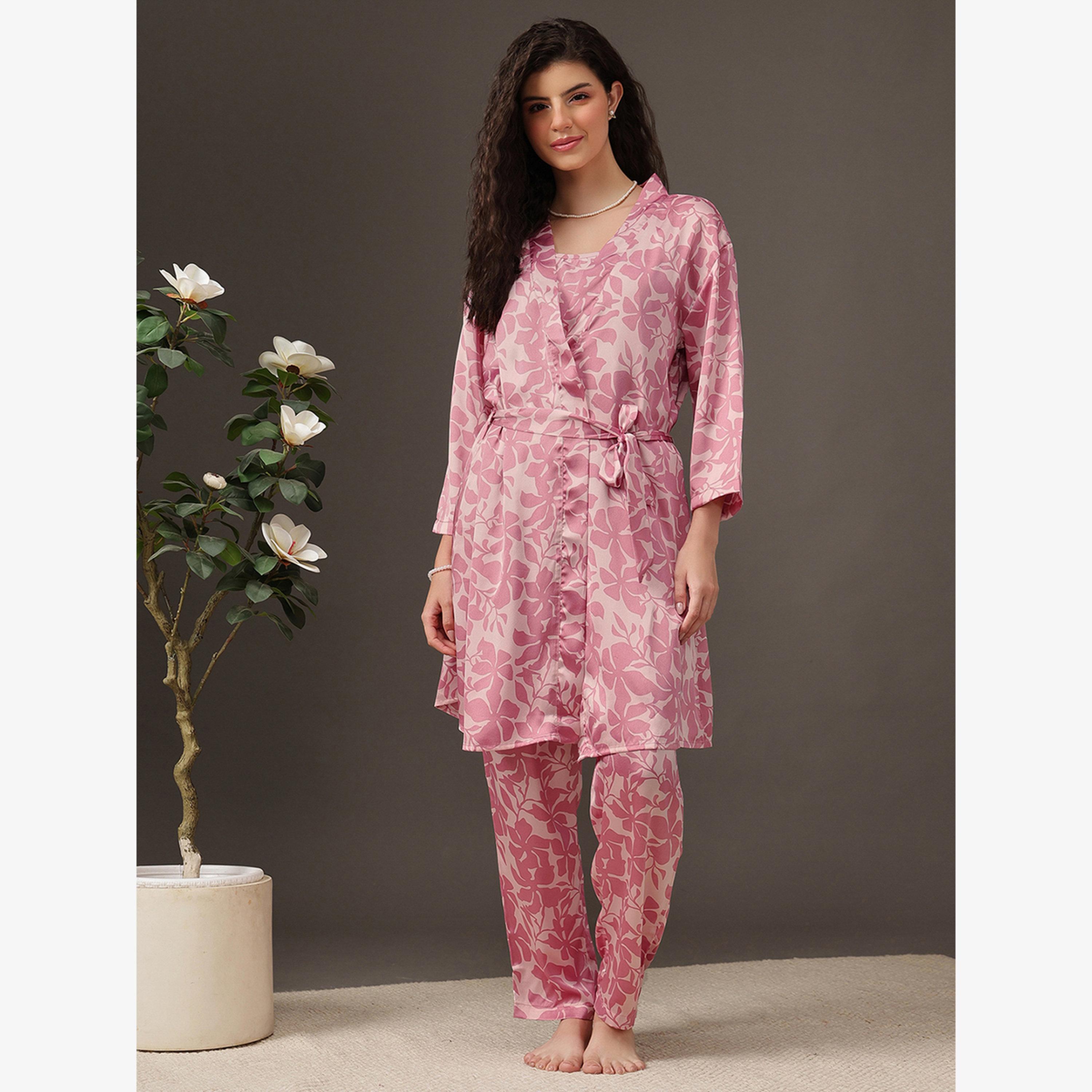 فستان طويل بلا أكمام بورغندي-women-clothing-nightwear-pyjamas-longsets-image-2