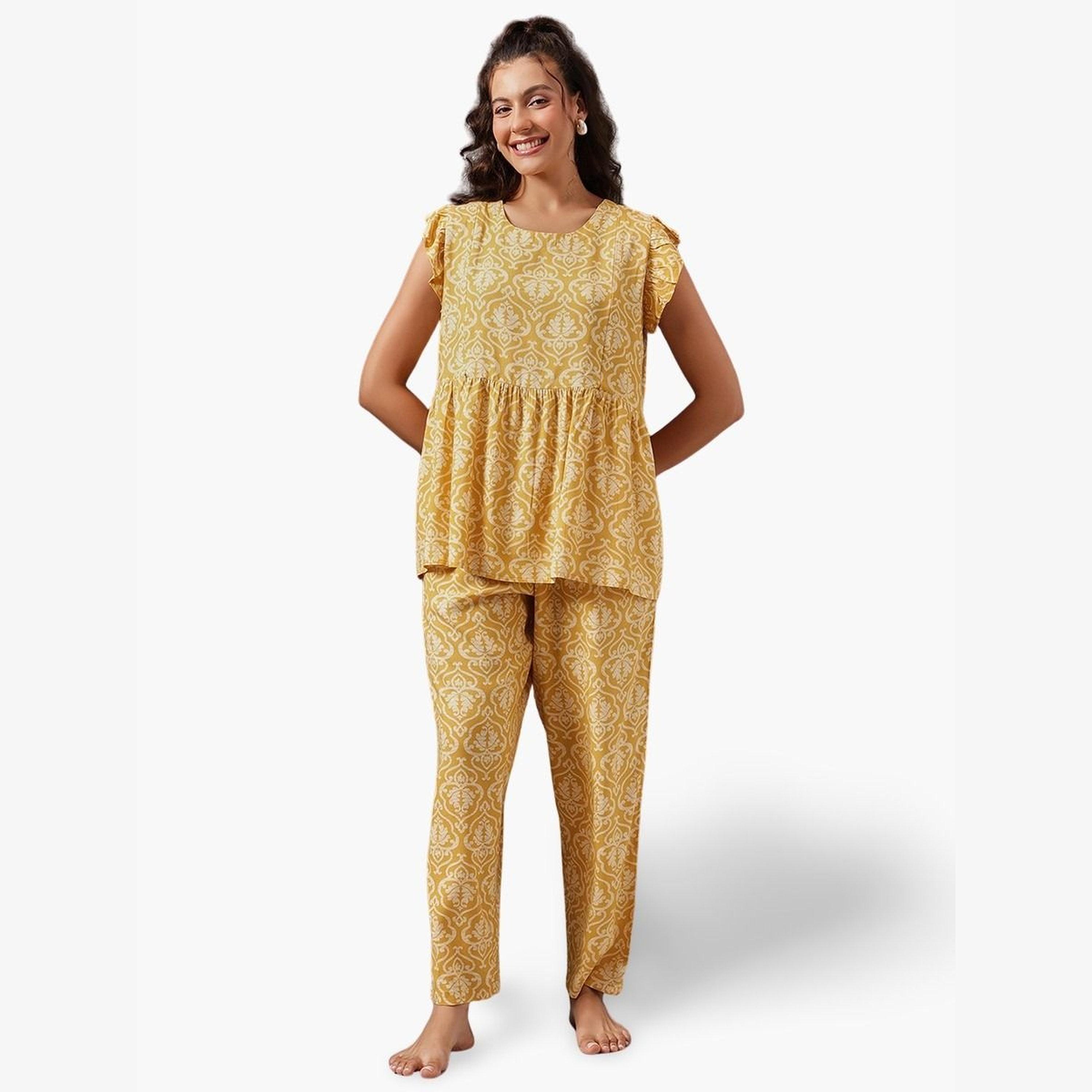 فستان طويل بلا أكمام بورغندي-women-clothing-nightwear-pyjamas-longsets-image-1