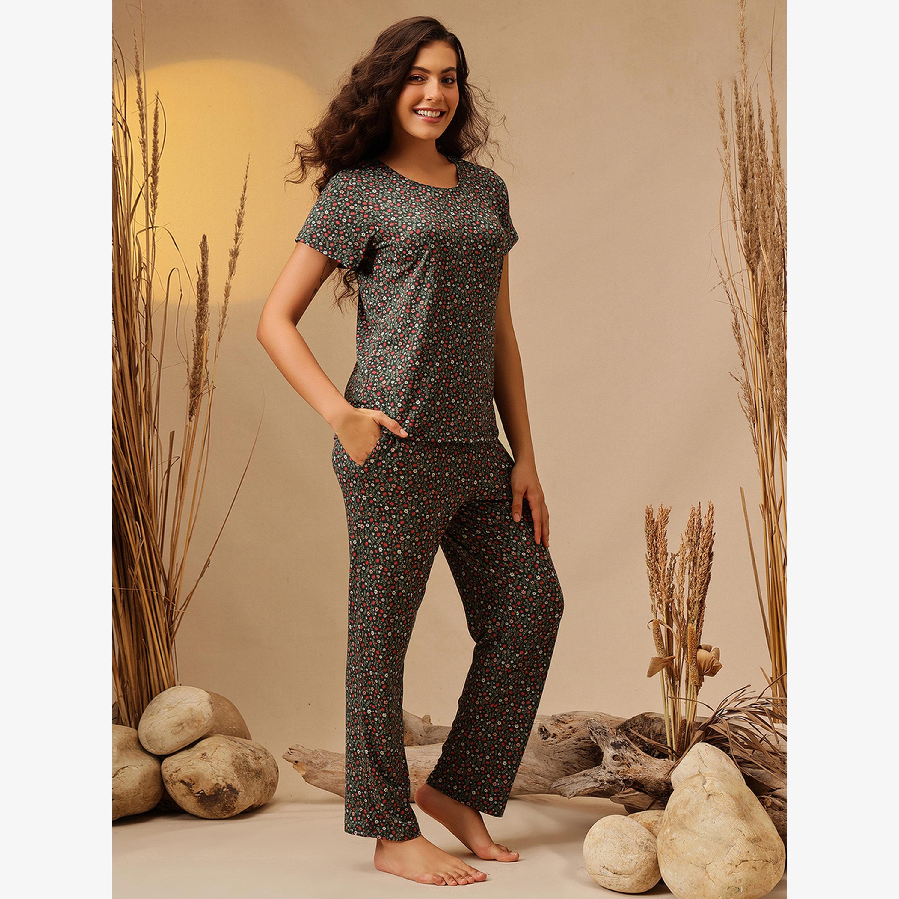فستان طويل بلا أكمام بورغندي-women-clothing-nightwear-pyjamas-longsets-image-5