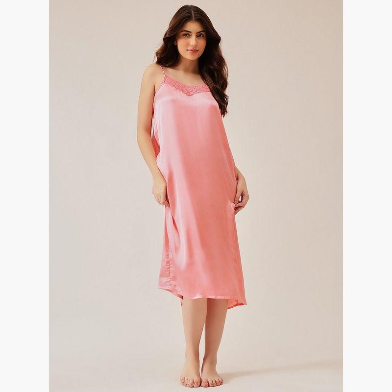 Clovia Pack of 2 - Floral Satin Robe and Slip Dress-women-clothing-nightwear-robes-image-5