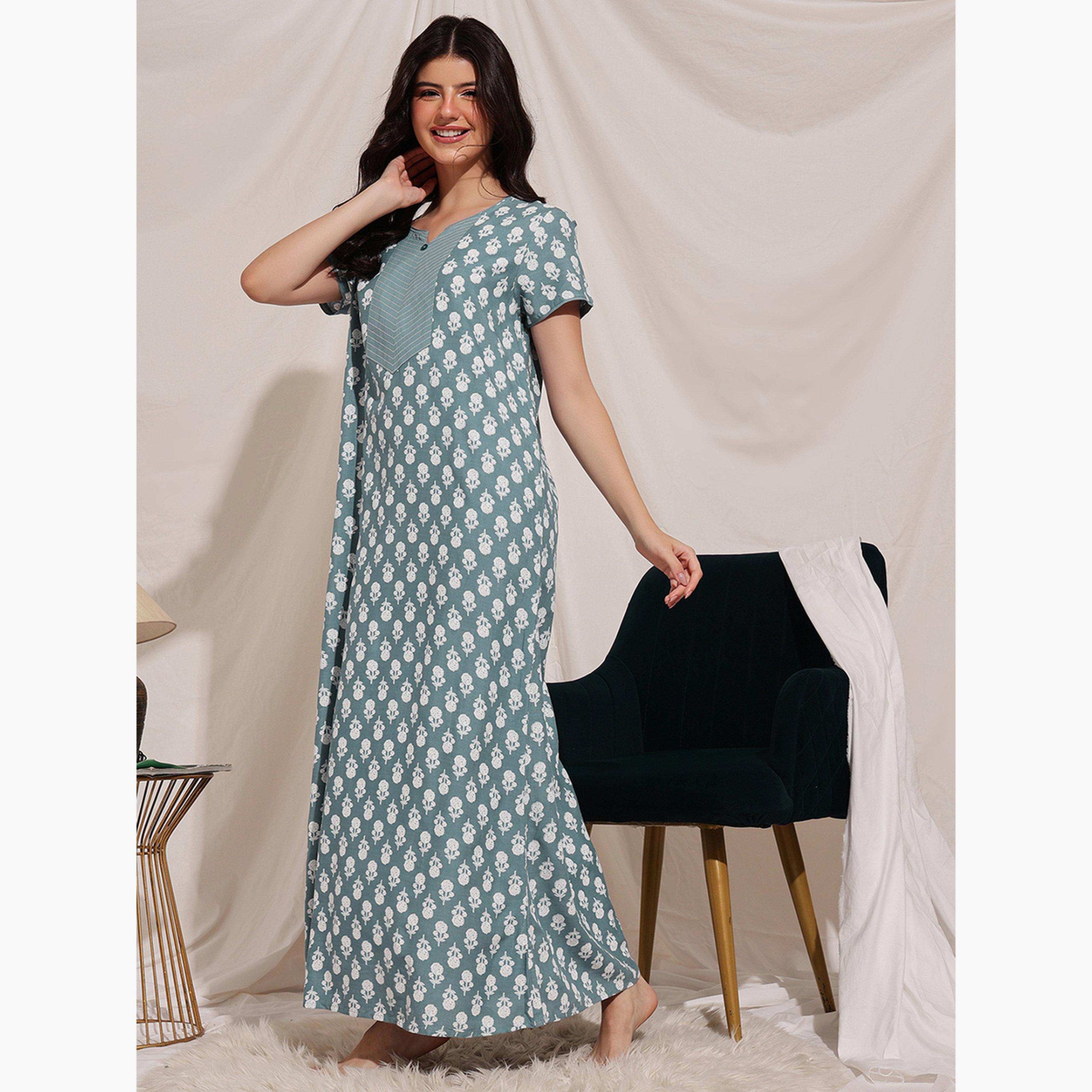 فستان طويل بلا أكمام بورغندي-women-clothing-nightwear-nighties-image-1
