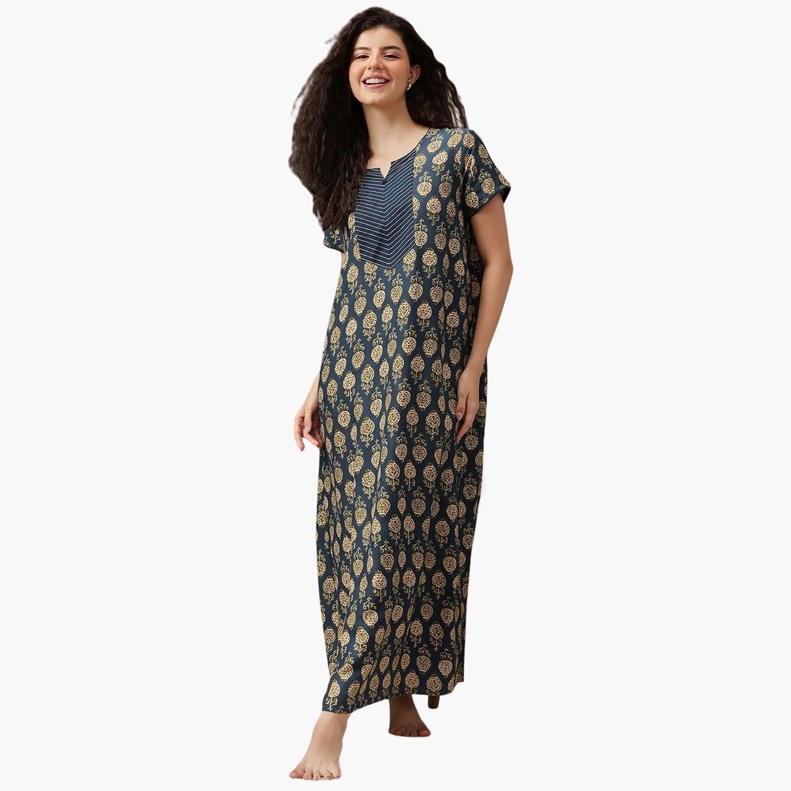 فستان طويل بلا أكمام بورغندي-women-clothing-nightwear-nighties-image-1