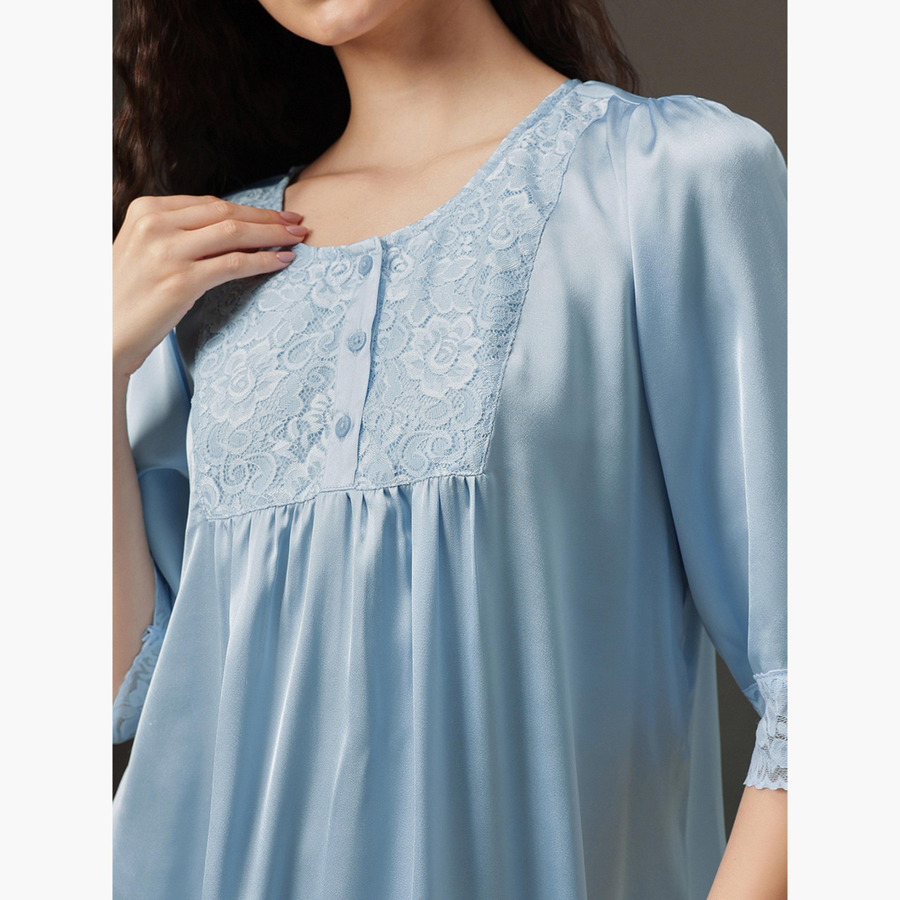 Clovia Satin Lace Detail Nightdress-women-clothing-nightwear-nighties-image-5