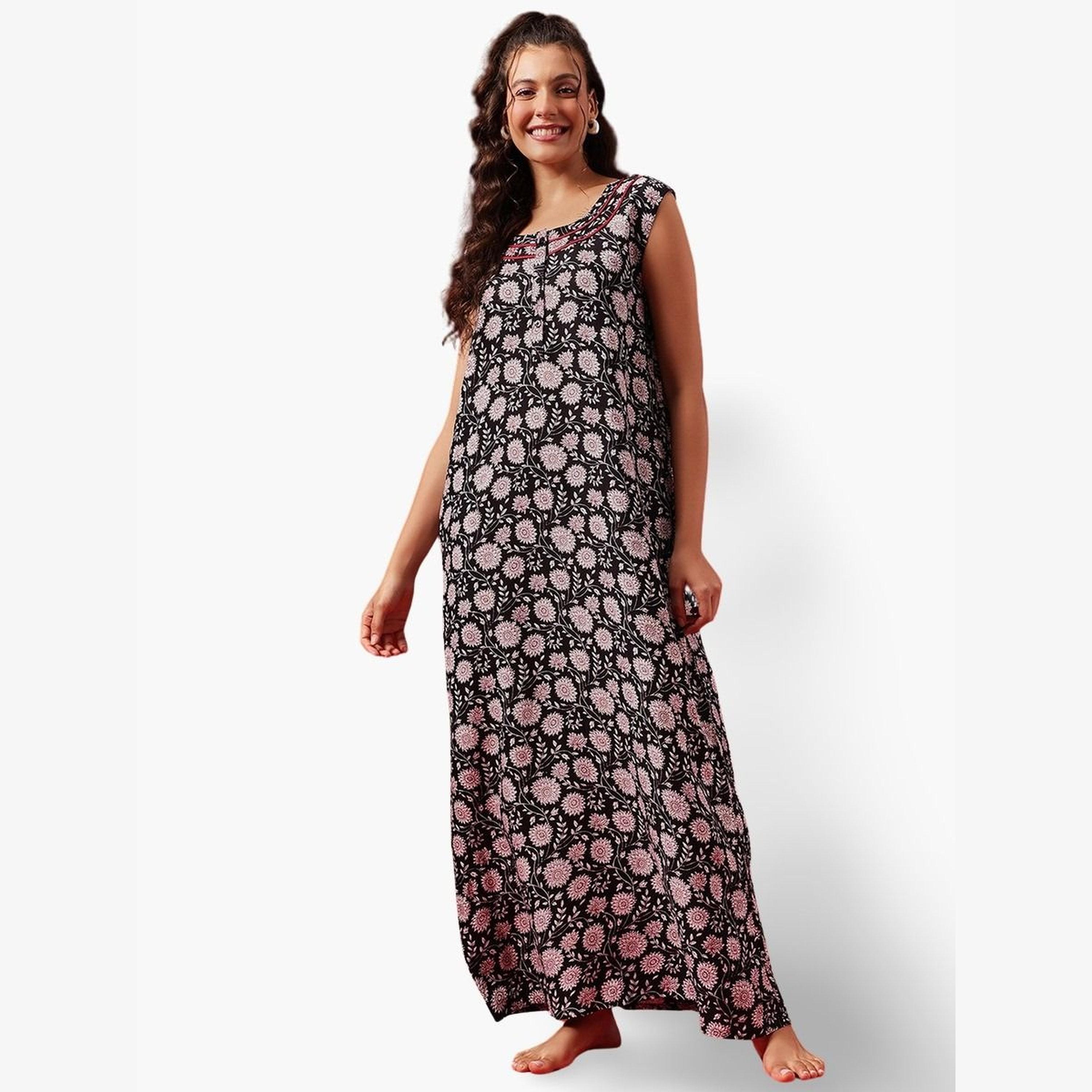 فستان طويل بلا أكمام بورغندي-women-clothing-nightwear-nighties-image-1
