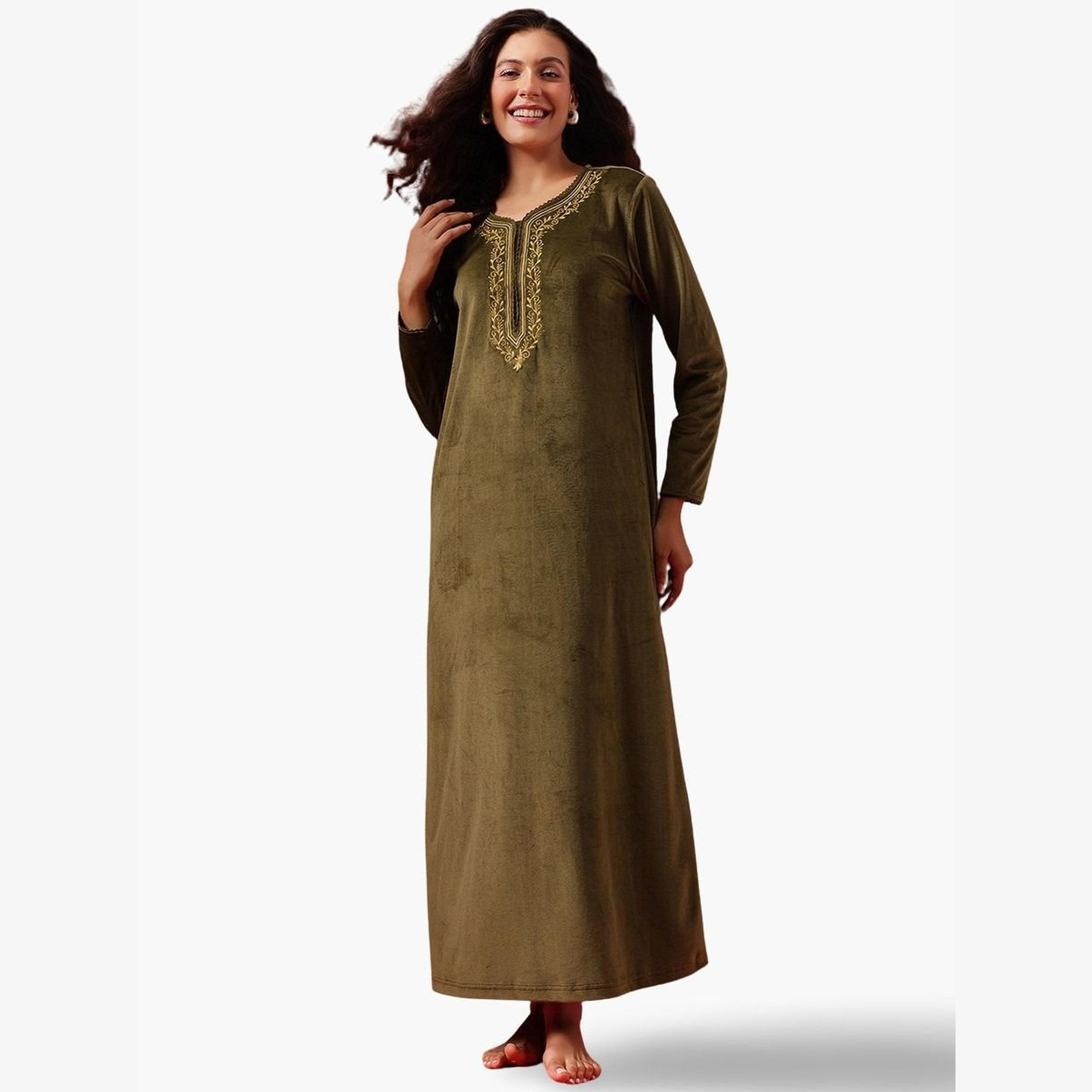 فستان طويل بلا أكمام بورغندي-women-clothing-nightwear-nighties-image-1
