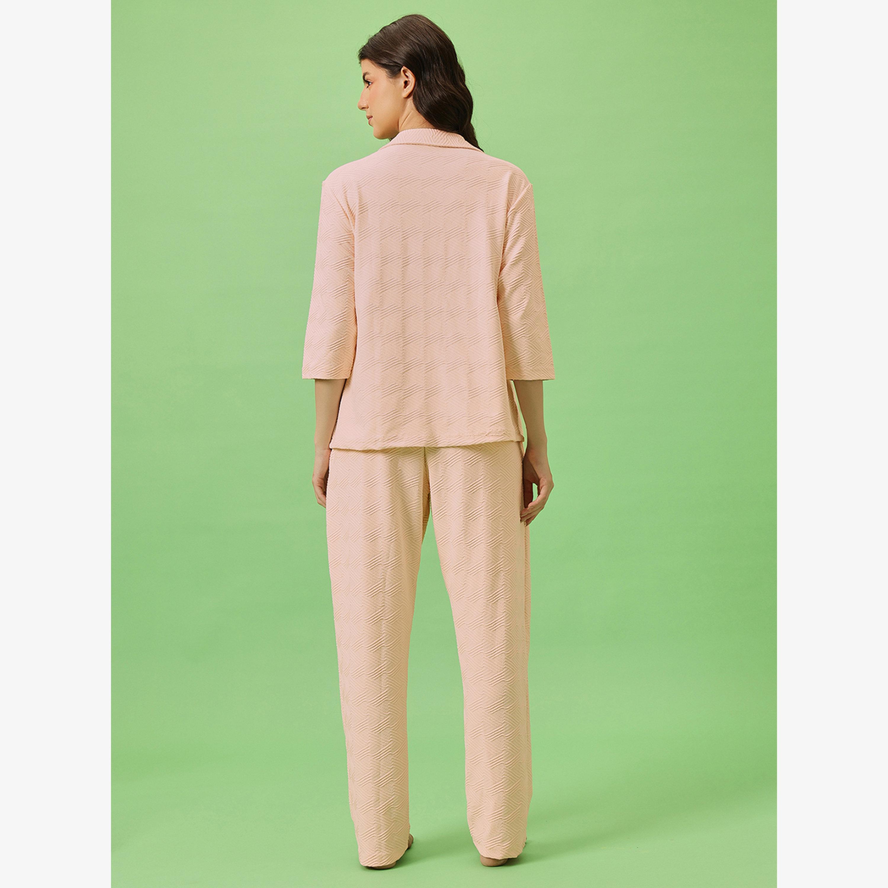 Clovia Solid Button Down Shirt and Pyjama Set-women-clothing-nightwear-pyjamas-longsets-image-5