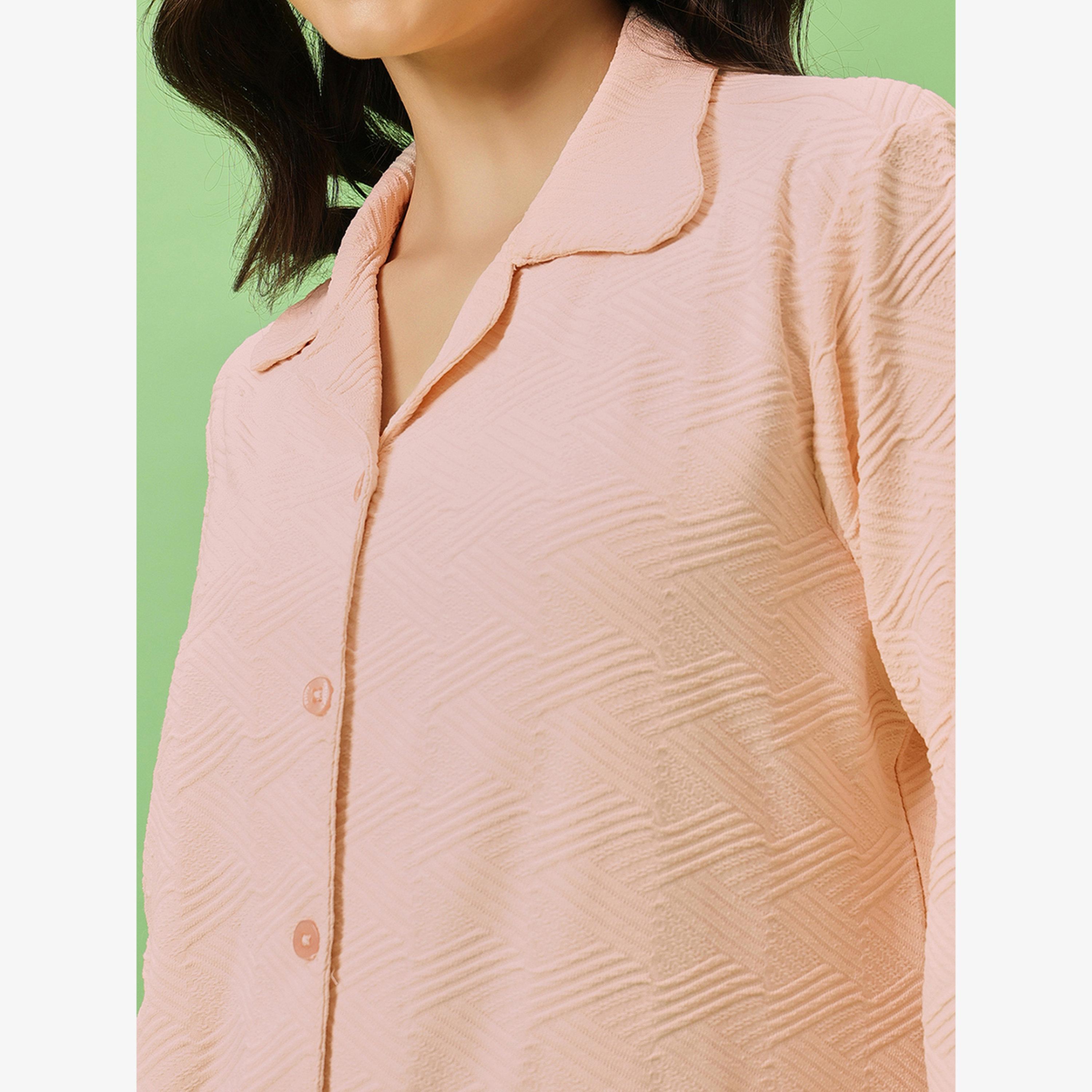 Clovia Solid Button Down Shirt and Pyjama Set-women-clothing-nightwear-pyjamas-longsets-image-6