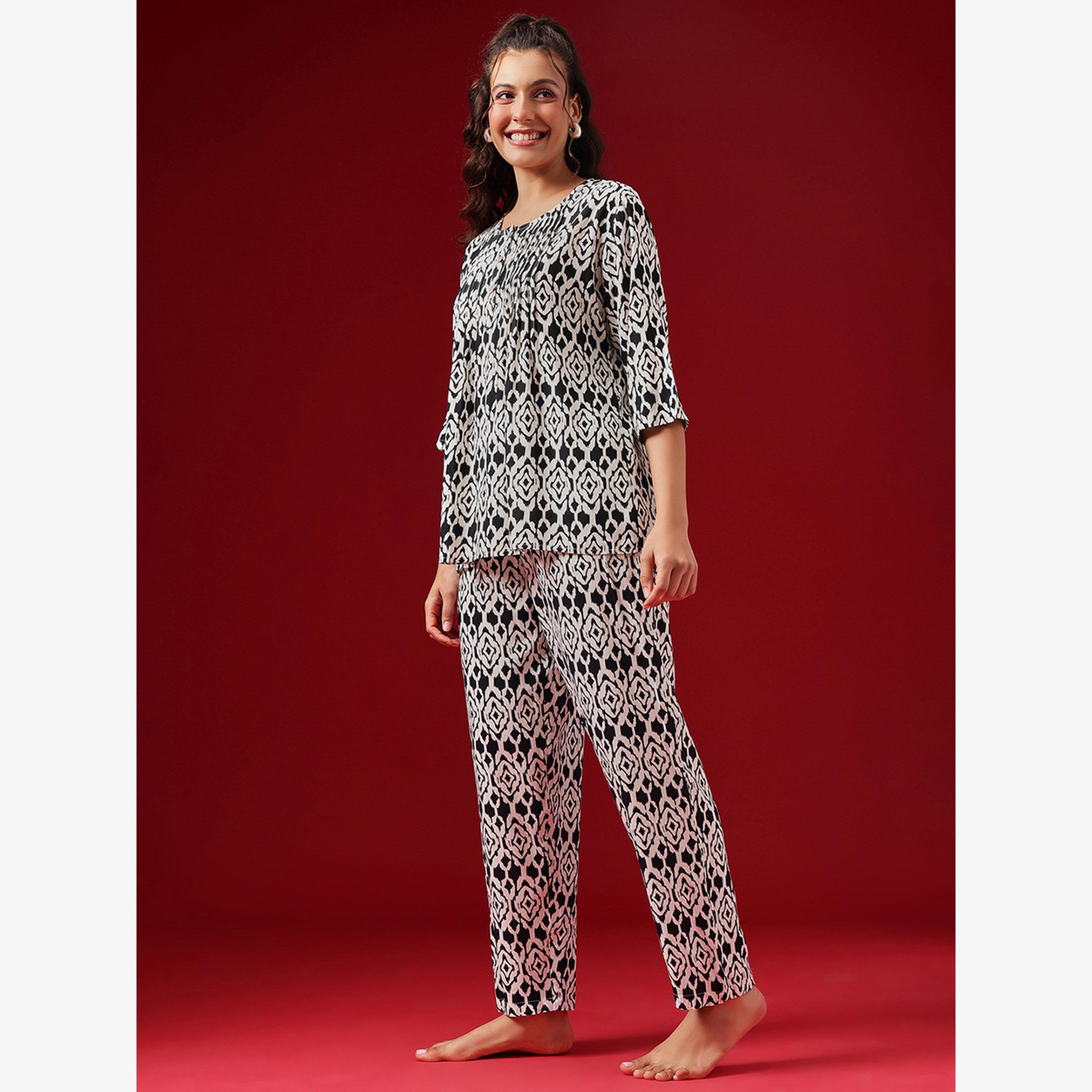 فستان طويل بلا أكمام بورغندي-women-clothing-nightwear-pyjamas-longsets-image-4