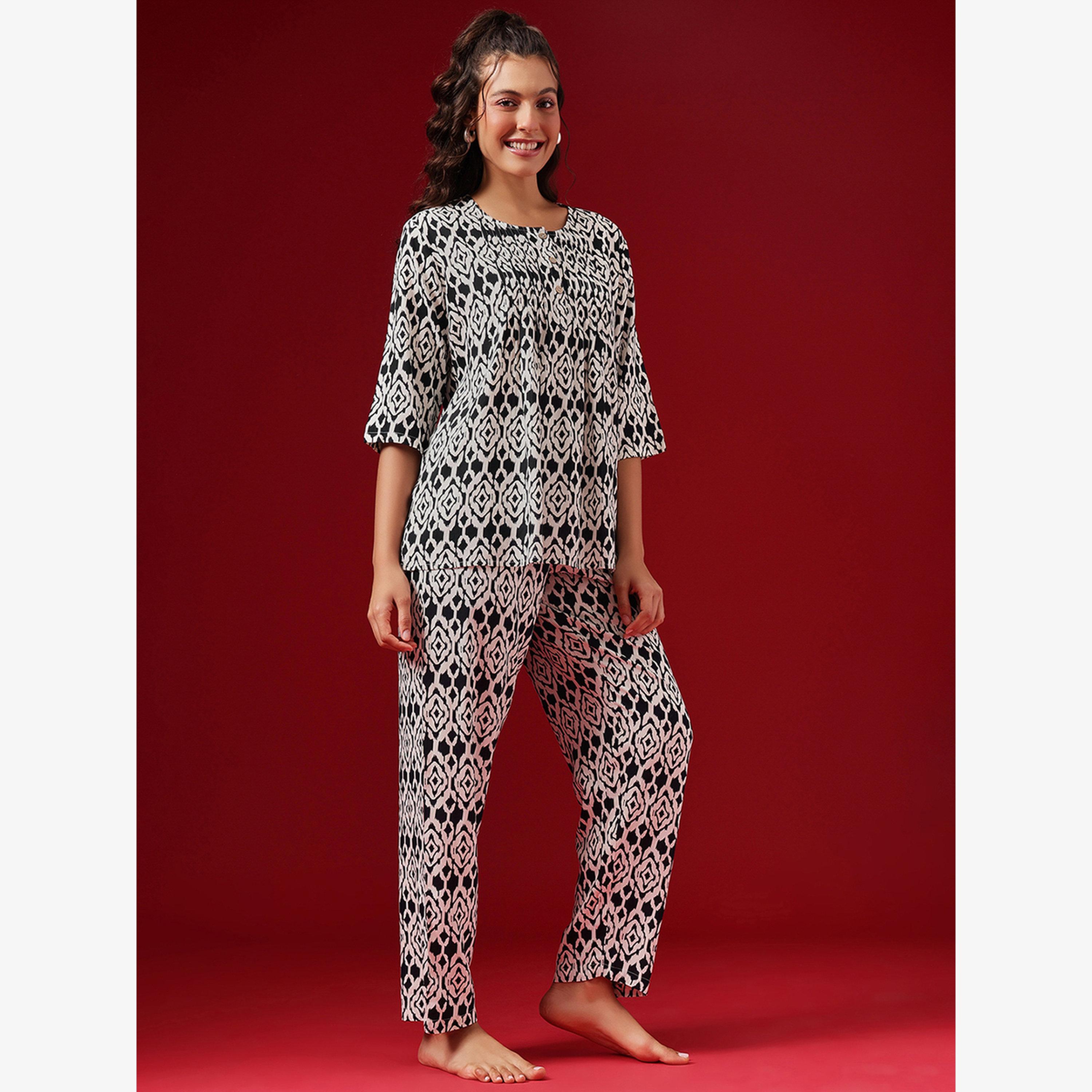 فستان طويل بلا أكمام بورغندي-women-clothing-nightwear-pyjamas-longsets-image-3
