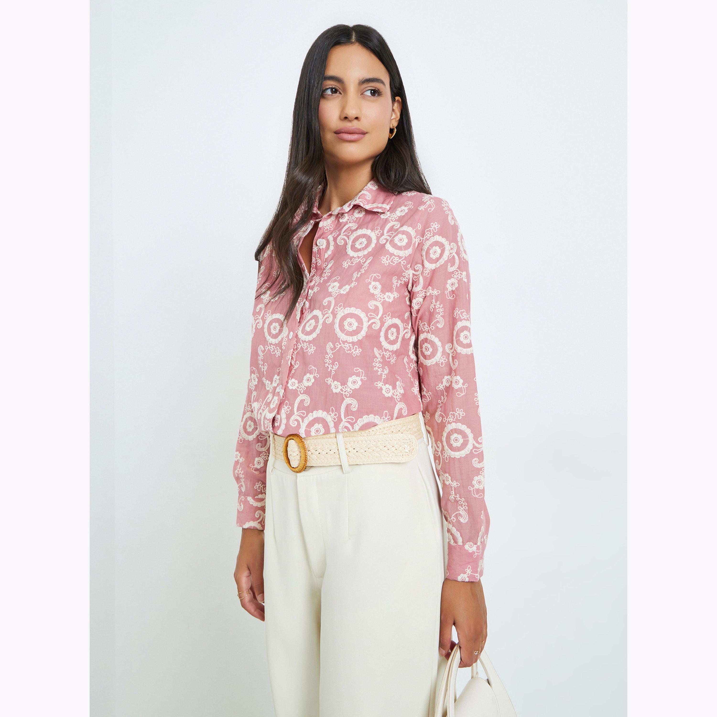 بلوزة قطن بقصة عادية وتطريز-women-clothing-shirtsandblouses-shirts-image-3