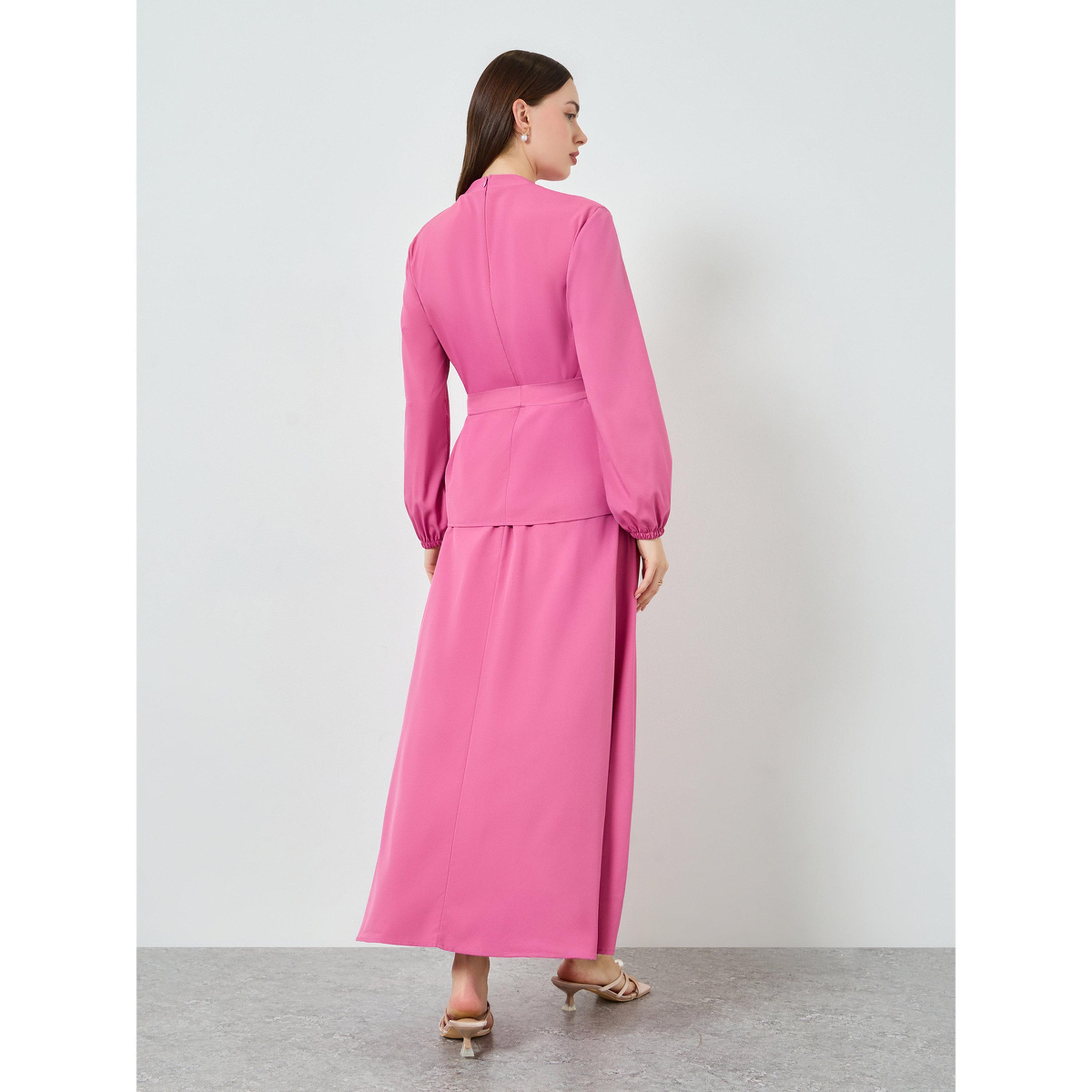طقم منسق من بلوزة منمقة باللؤلؤ وتنورة طويلة-women-clothing-coordsets-image-5