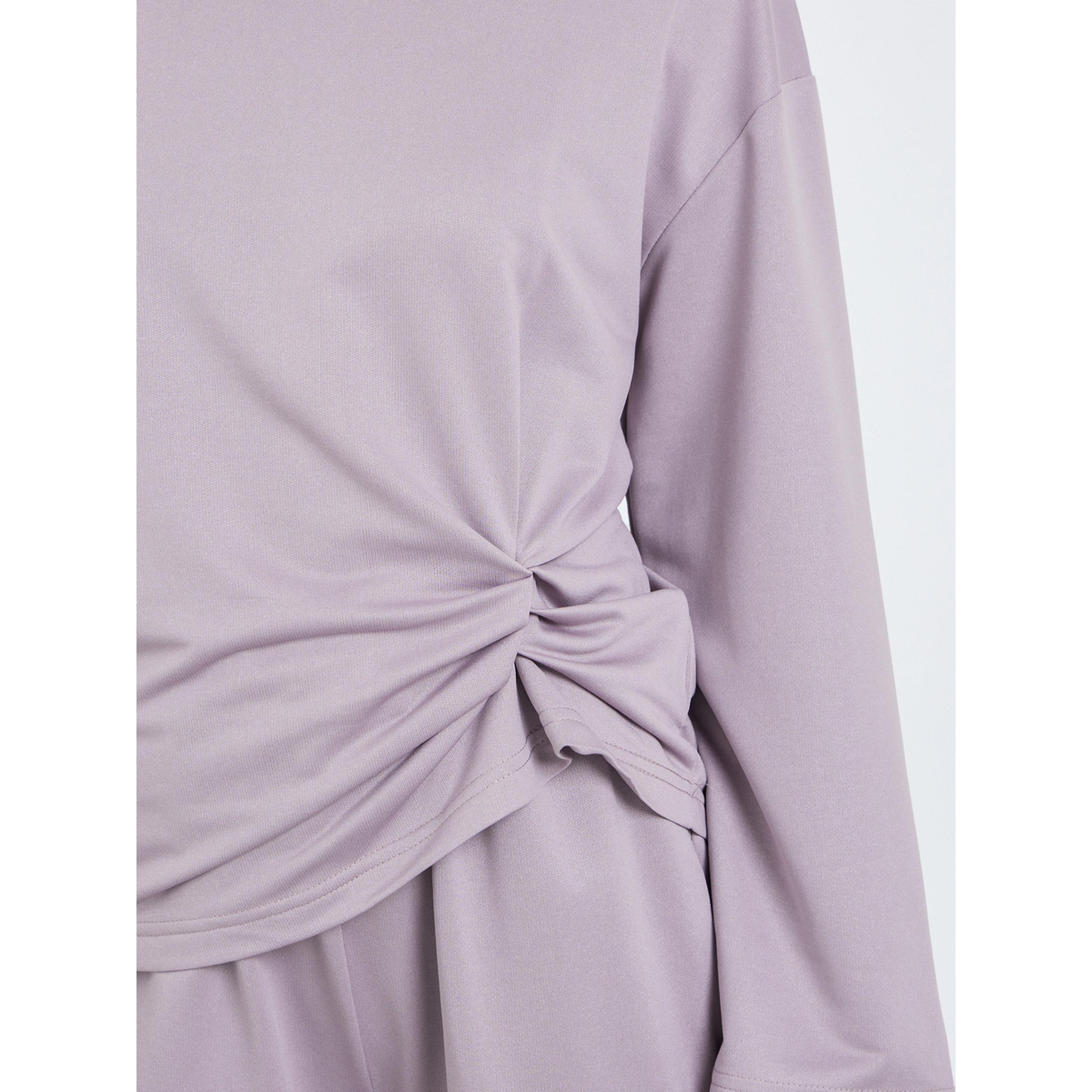 طقم من بلوزة بعقدة أمامية وجوغربأرجل واسعة-women-clothing-coordsets-image-3
