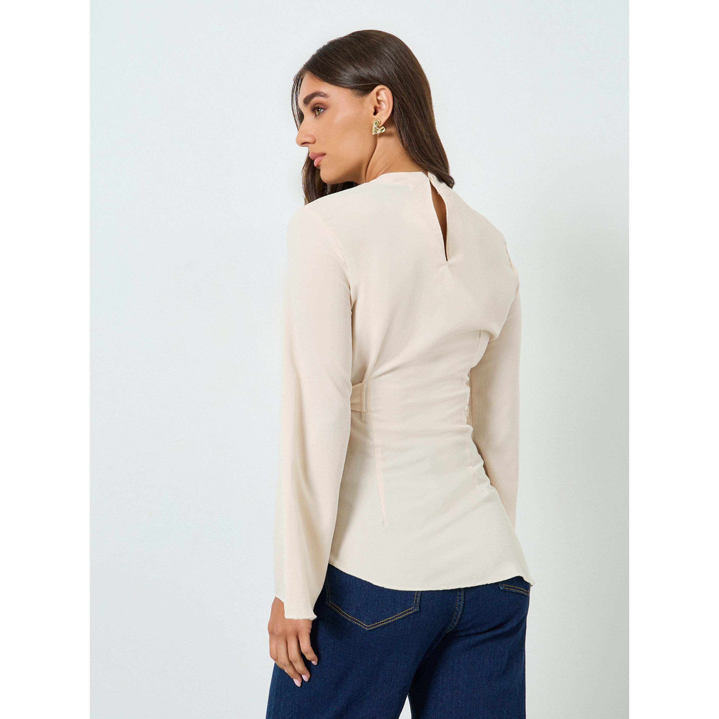 بلوزة بأكمام طويلة ورباط خصر-women-clothing-shirtsandblouses-blouses-image-5