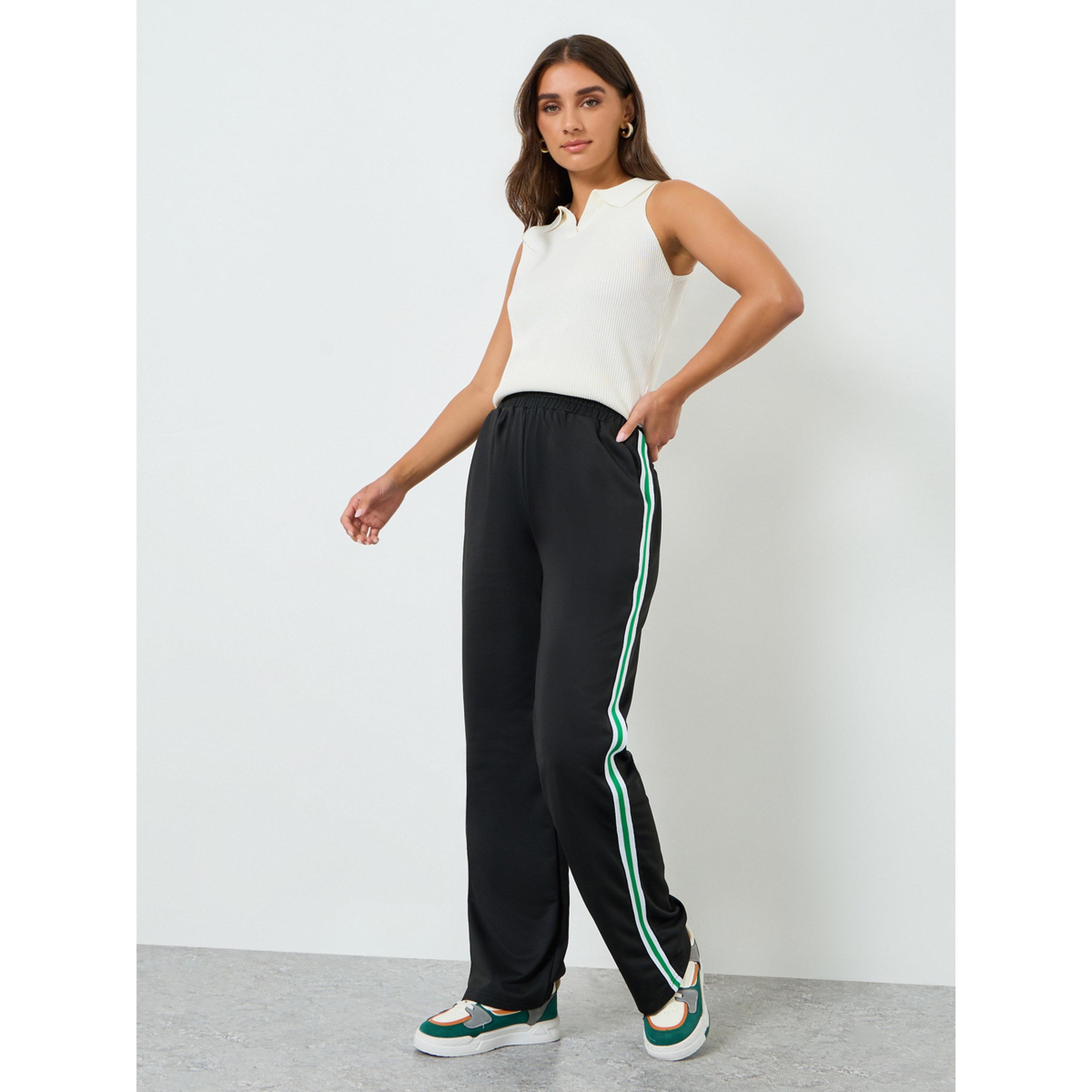 بنطال جوغر نسائي بأرجل واسعة وشريط جانبي-women-clothing-bottoms-joggers-image-2