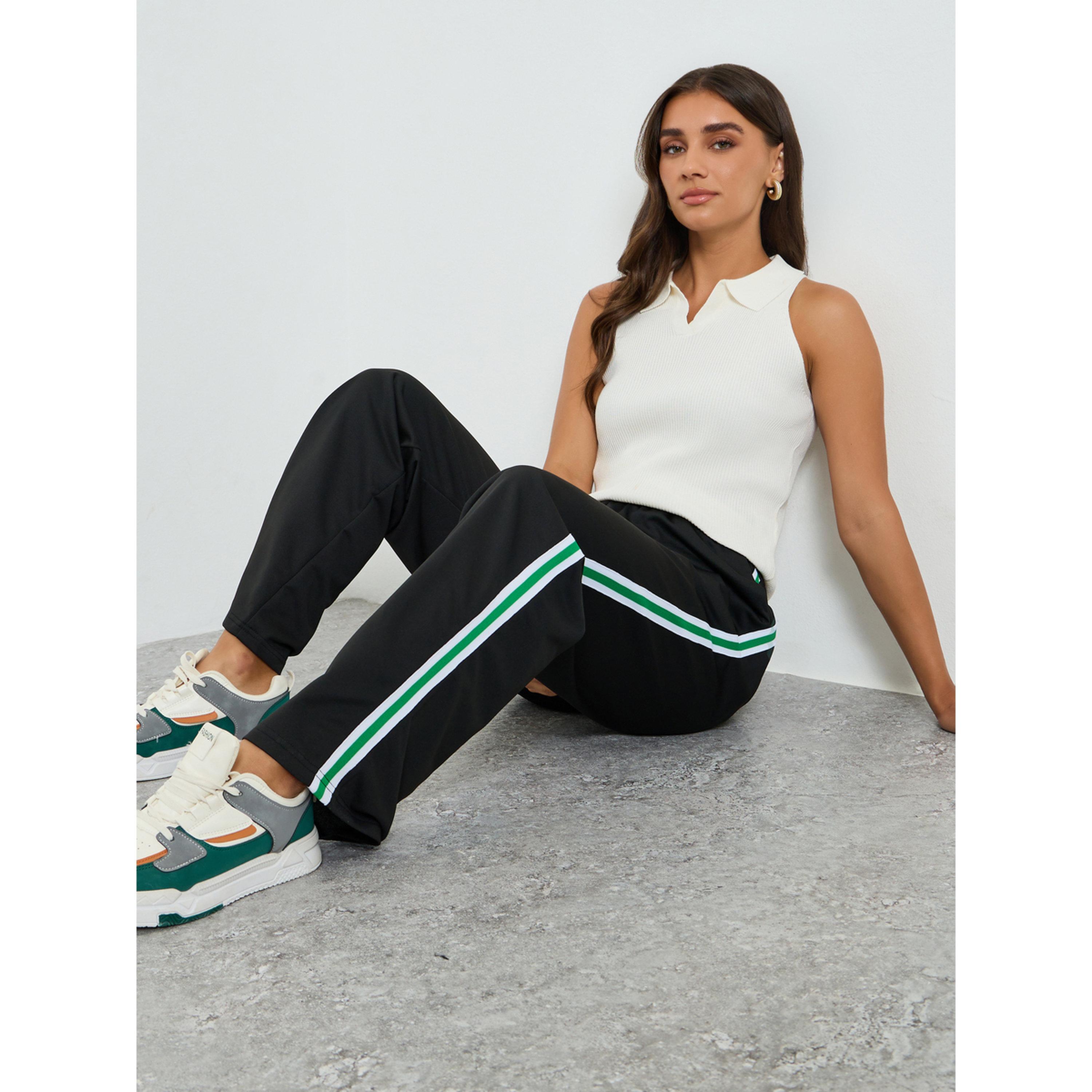 بنطال جوغر نسائي بأرجل واسعة وشريط جانبي-women-clothing-bottoms-joggers-image-3