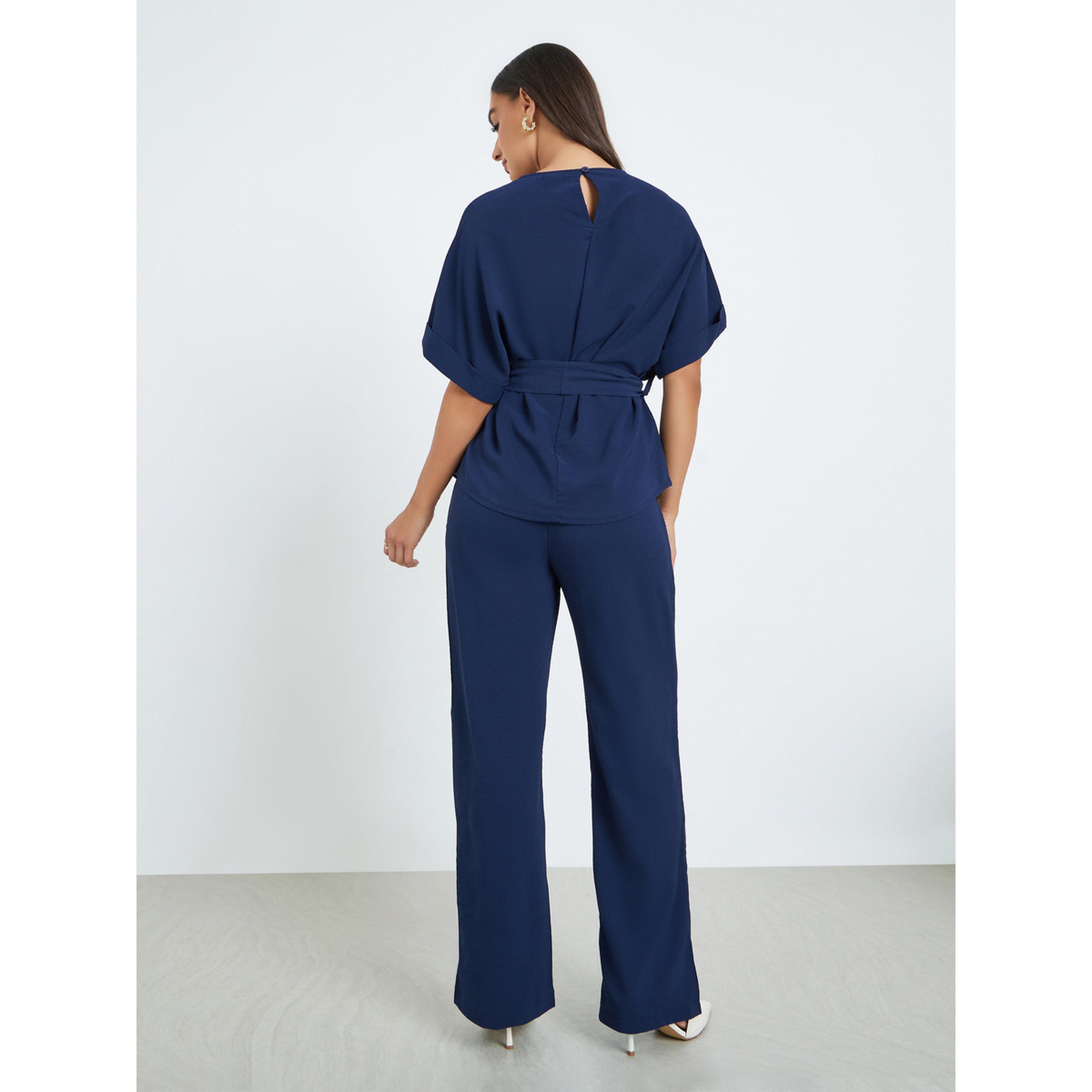 طقم منسق من بلوزة بحزام وبنطال-women-clothing-coordsets-image-5
