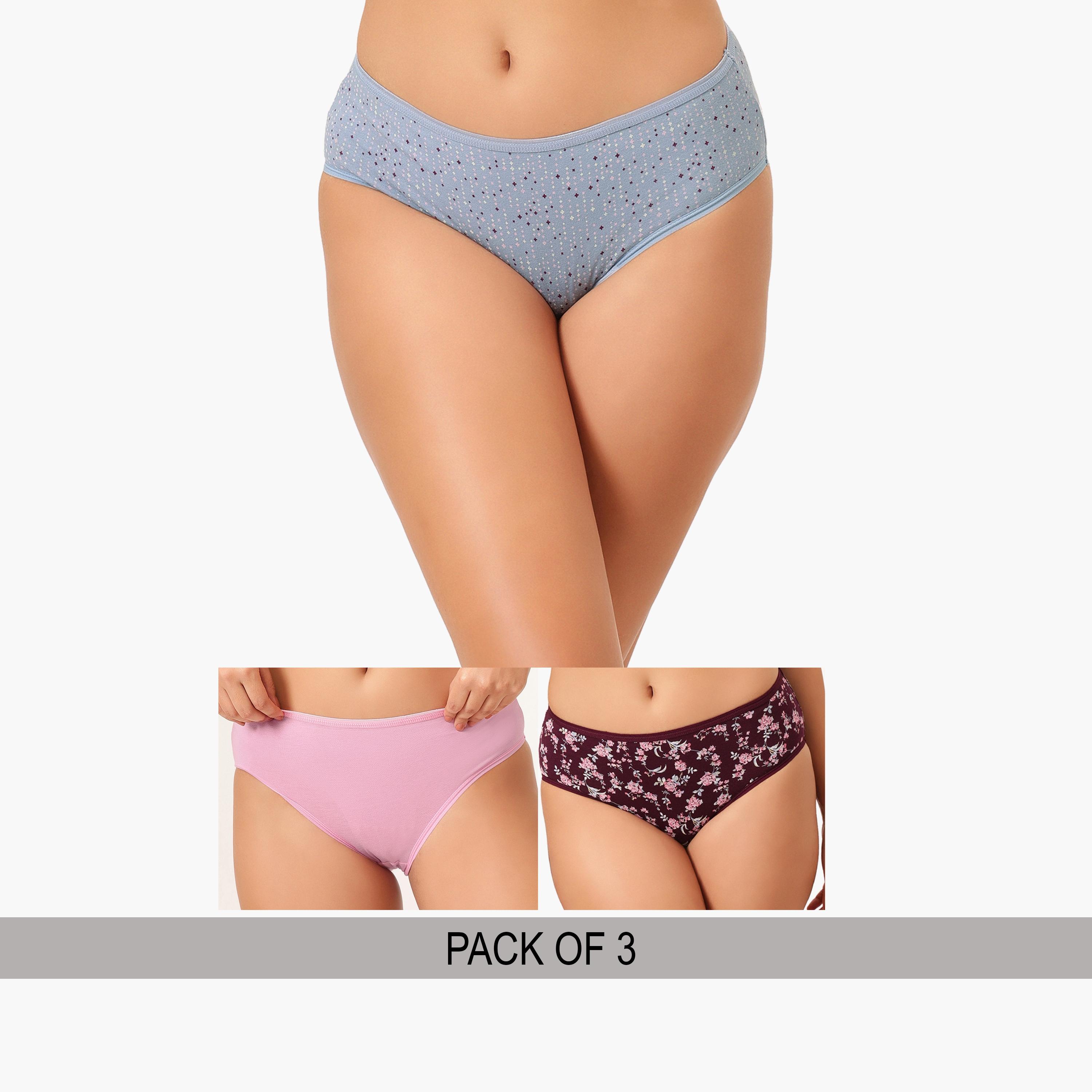 Clovia Pack of 3 - Mid-Waist Printed Hipster Panties - Cotton-women-clothing-lingerie-panties-image-1