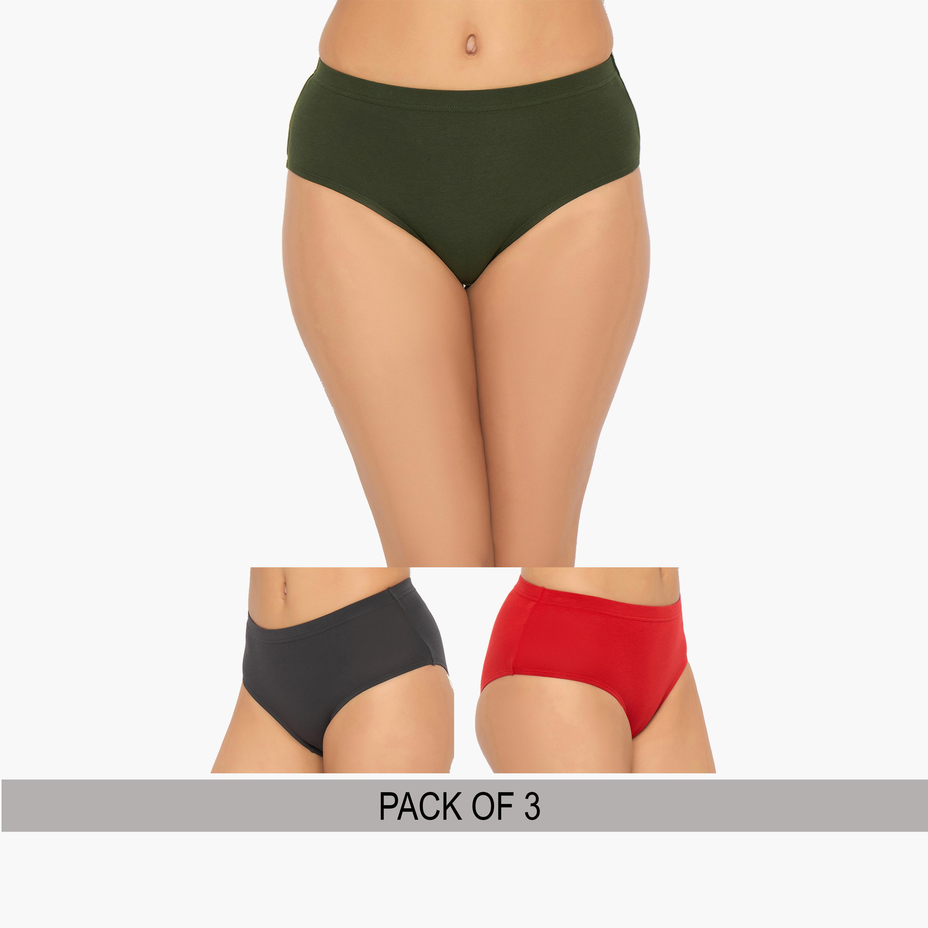 Clovia Pack of 3 - Mid-Waist Hipster Panties with Inner Elastic - Cotton-women-clothing-lingerie-panties-image-1