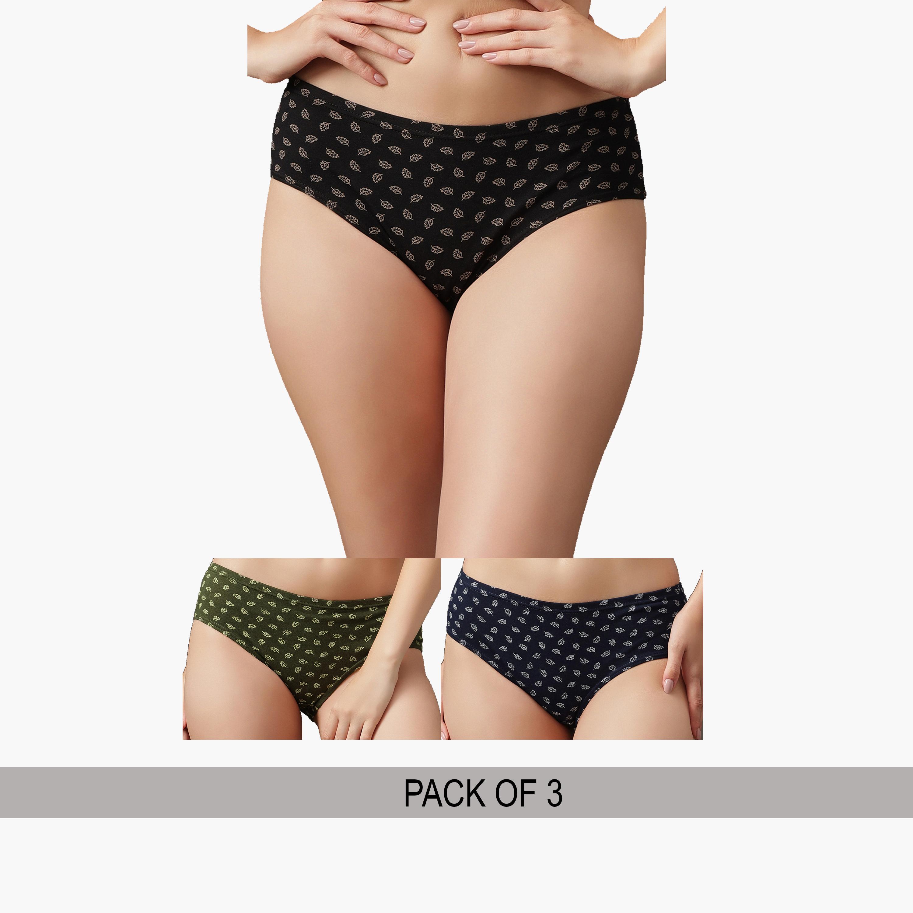 Clovia Pack of 3 - Cotton Mid-Waist Printed Hipster Panties-women-clothing-lingerie-panties-image-1