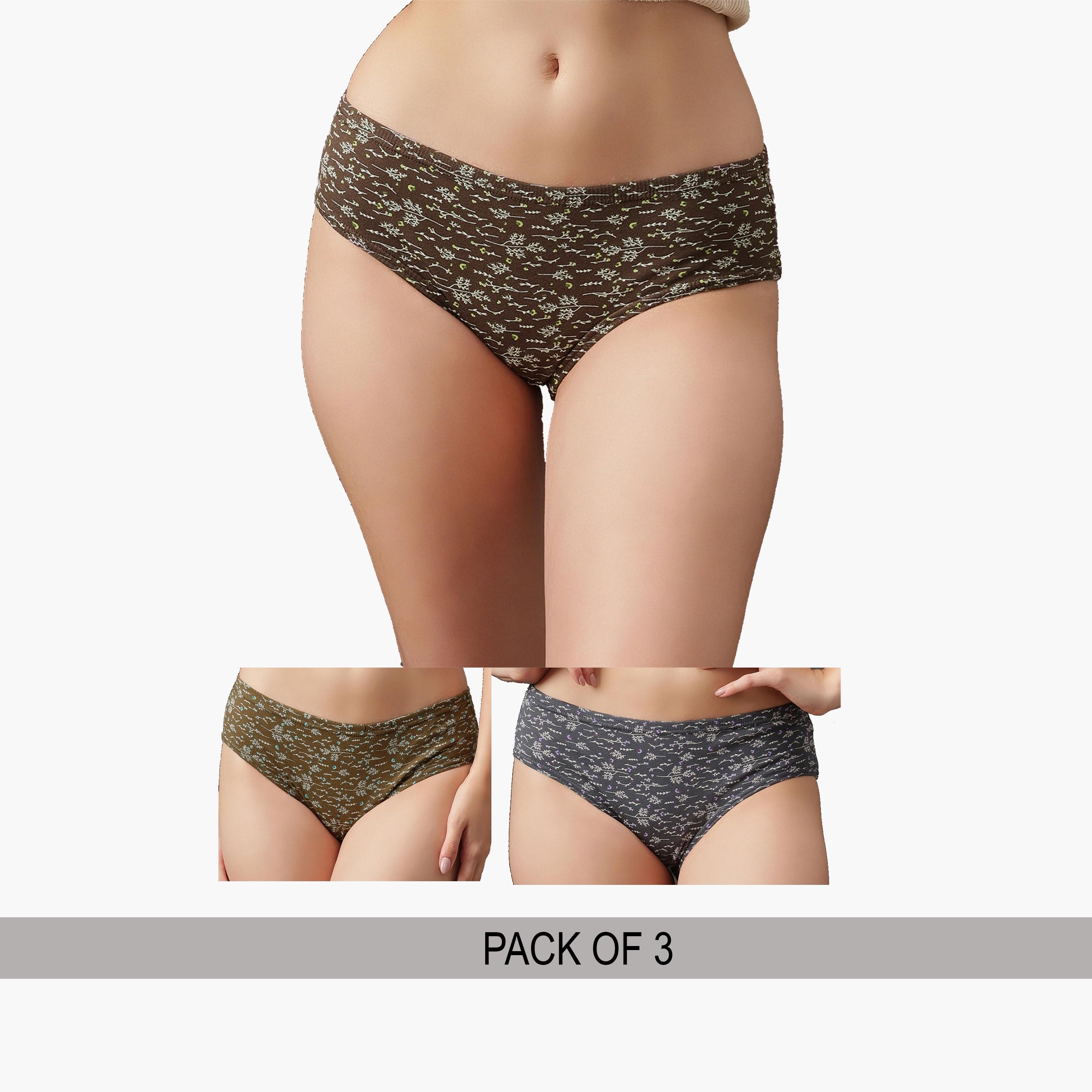 Clovia Pack of 3 - Mid-Waist Printed Hipster Panties 100% Cotton-women-clothing-lingerie-panties-image-1
