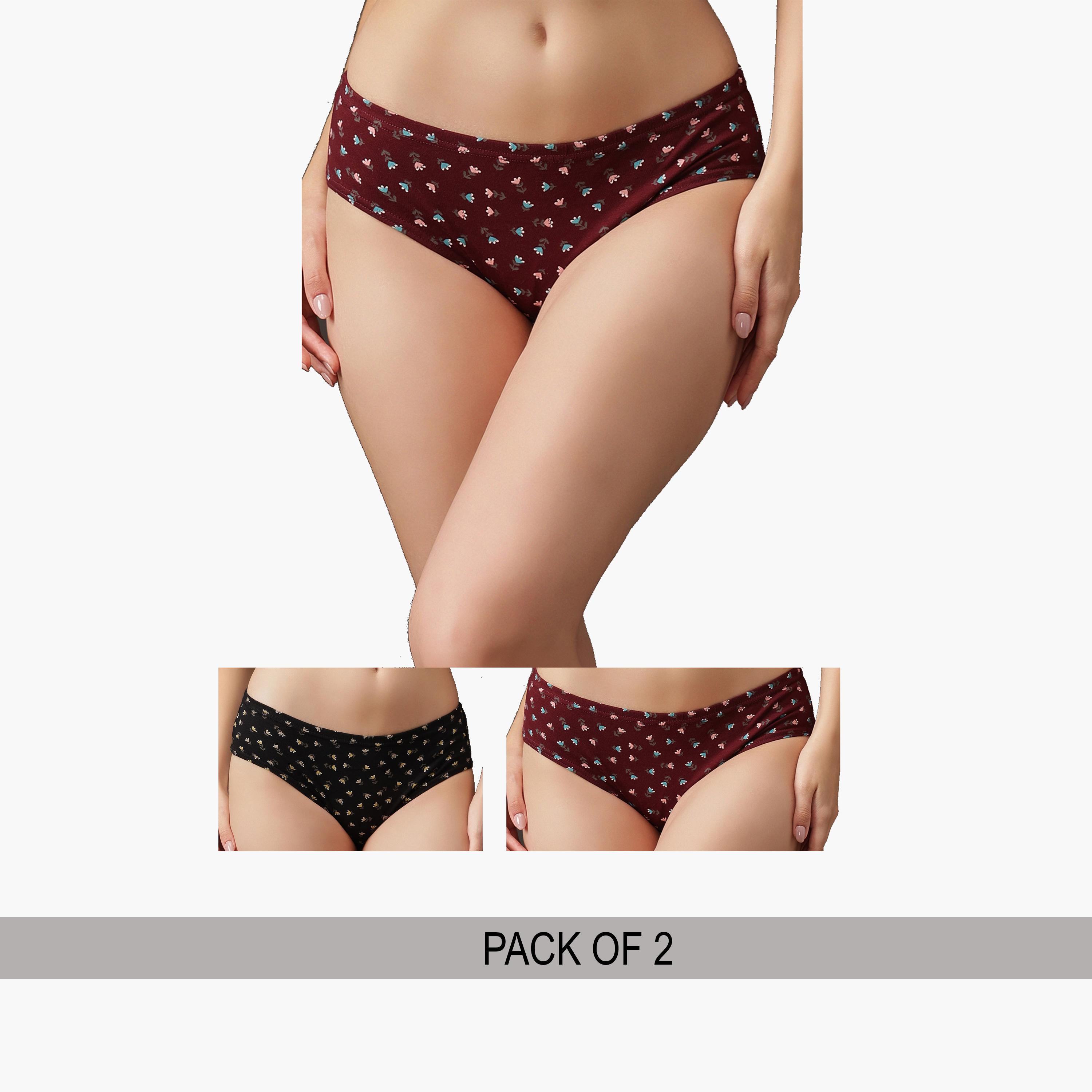 Clovia Pack of 2- Printed Mid-Waist Hipster Panties with Inner Elastic-women-clothing-lingerie-panties-image-1