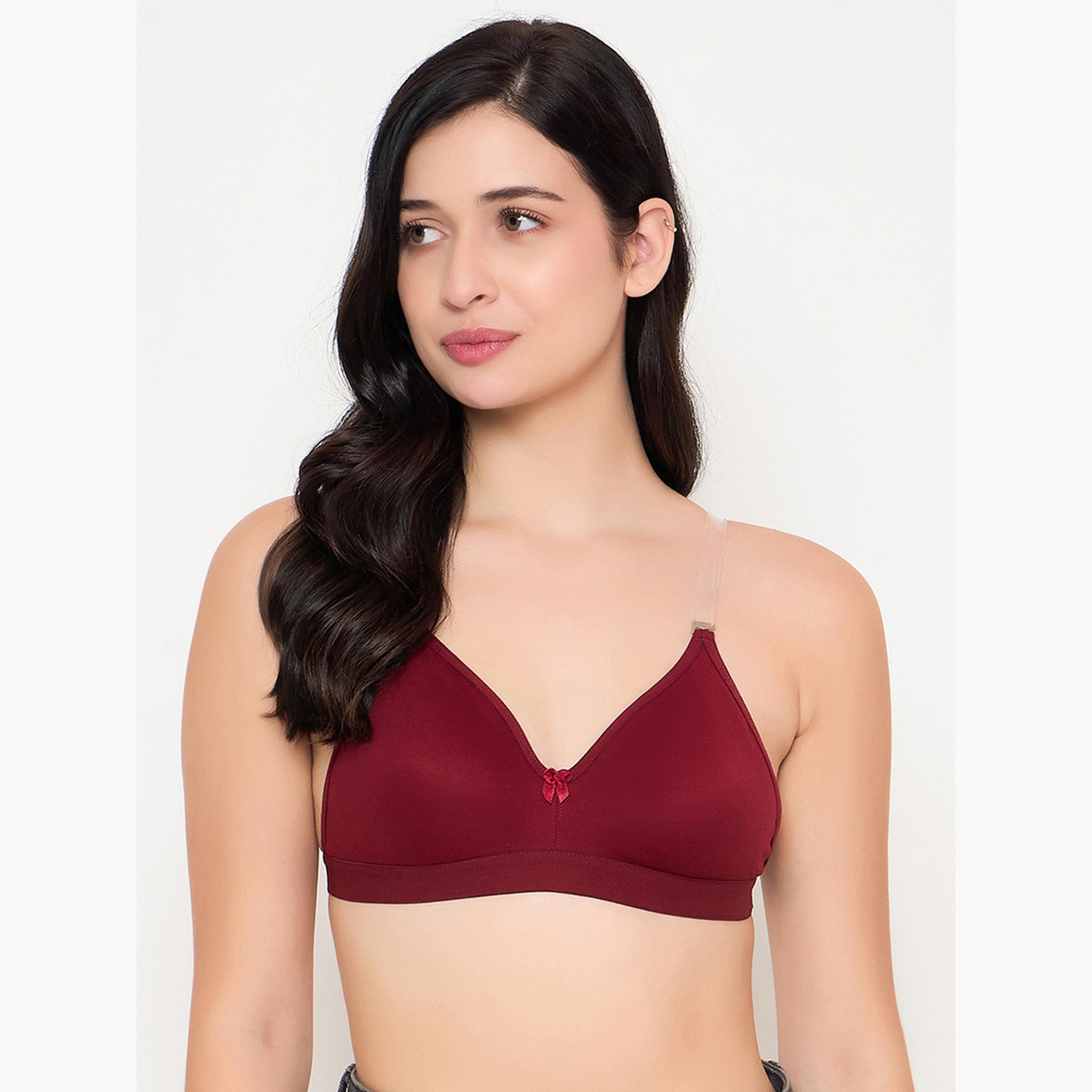 Clovia Cotton Non-Padded Non-Wired Full Coverage Multiway Strapless T-shirt Bra with Transparent Straps and Band-women-clothing-lingerie-bras-image-1