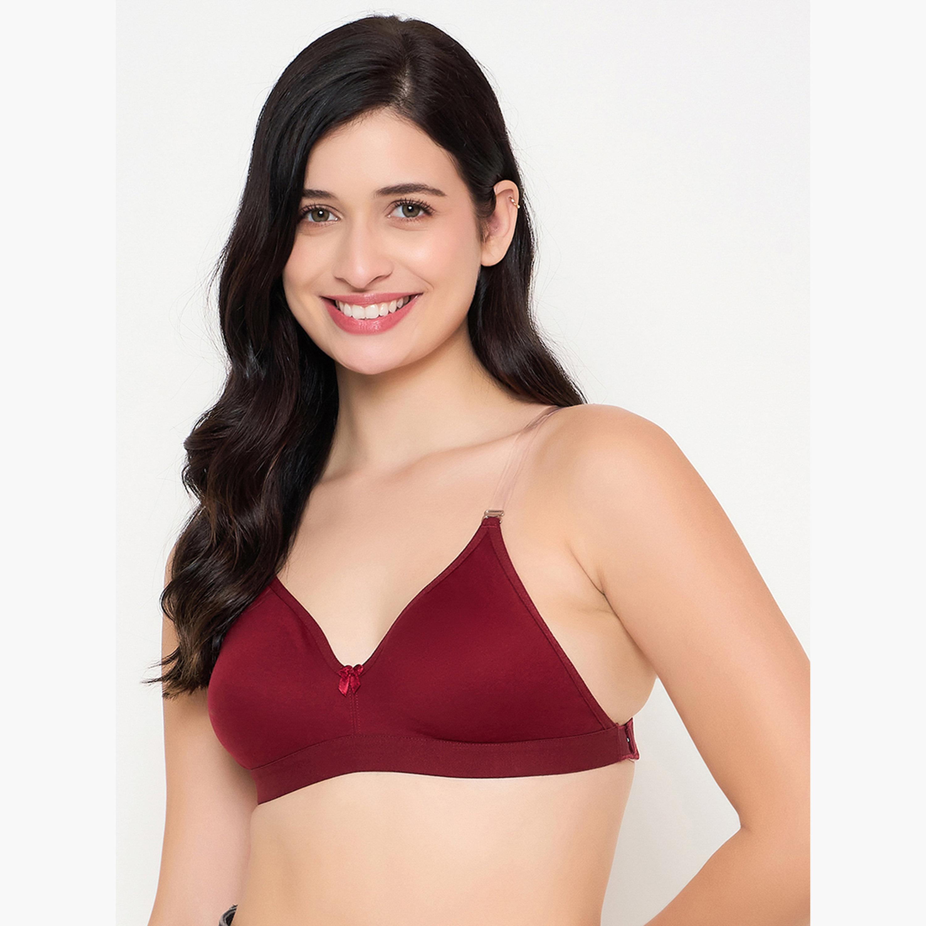 Clovia Cotton Non-Padded Non-Wired Full Coverage Multiway Strapless T-shirt Bra with Transparent Straps and Band-women-clothing-lingerie-bras-image-2