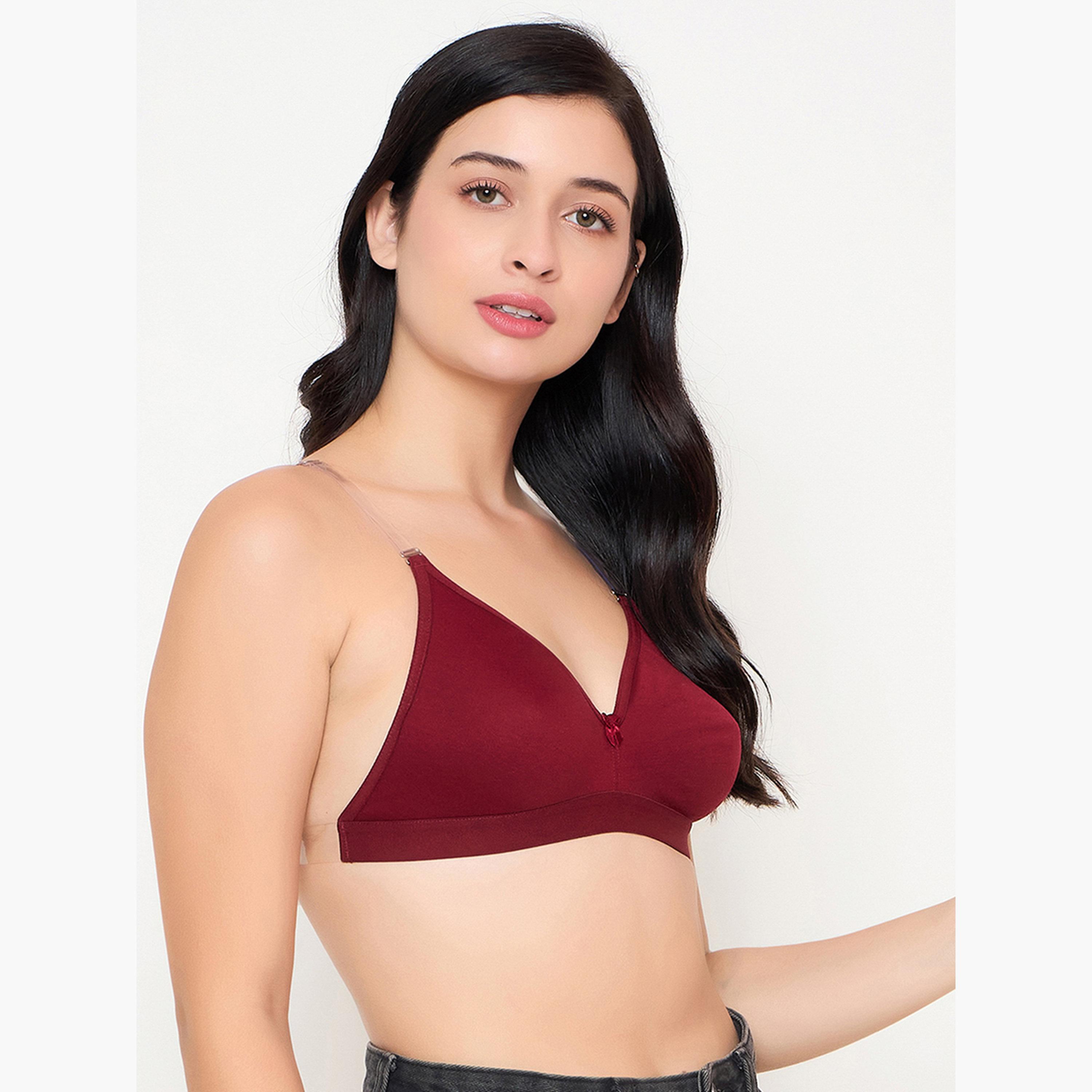 Clovia Cotton Non-Padded Non-Wired Full Coverage Multiway Strapless T-shirt Bra with Transparent Straps and Band-women-clothing-lingerie-bras-image-3