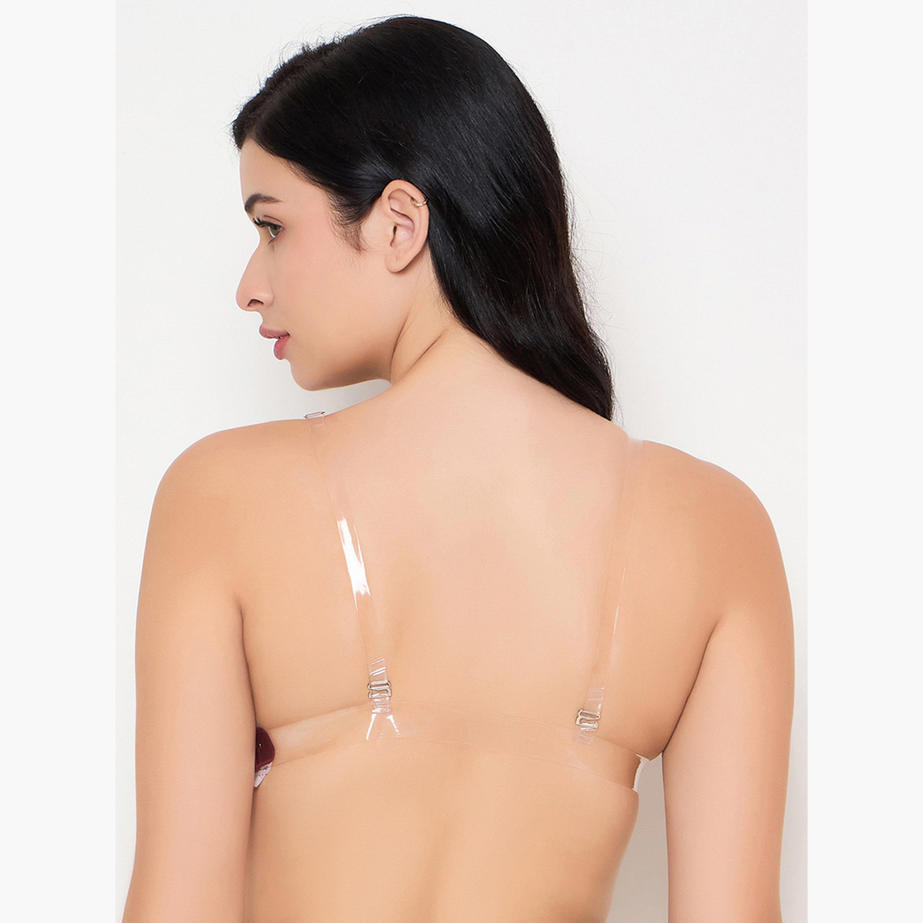 Clovia Cotton Non-Padded Non-Wired Full Coverage Multiway Strapless T-shirt Bra with Transparent Straps and Band-women-clothing-lingerie-bras-image-4