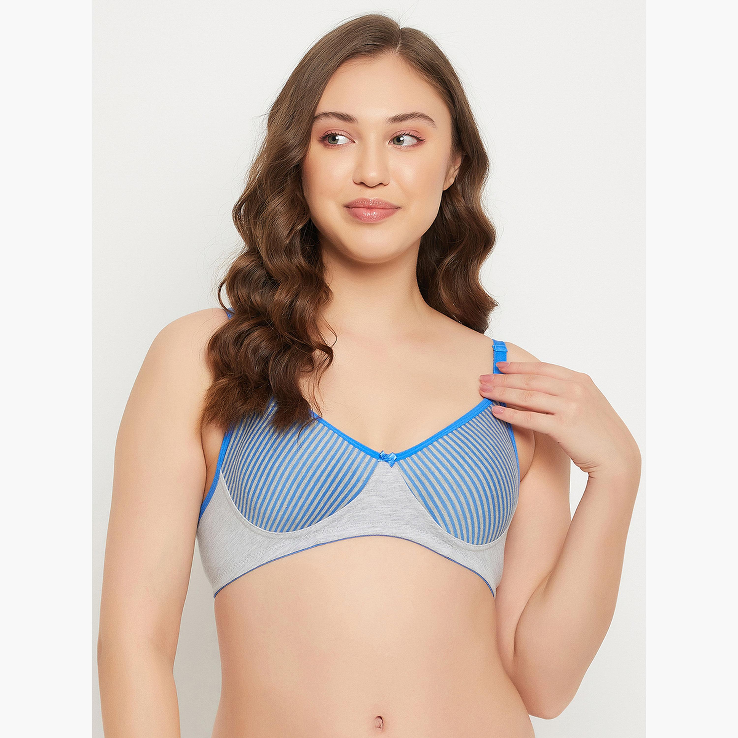Clovia Non-Padded Non-Wired Full Coverage Striped Spacer Cup T-shirt Bra-women-clothing-lingerie-bras-image-1