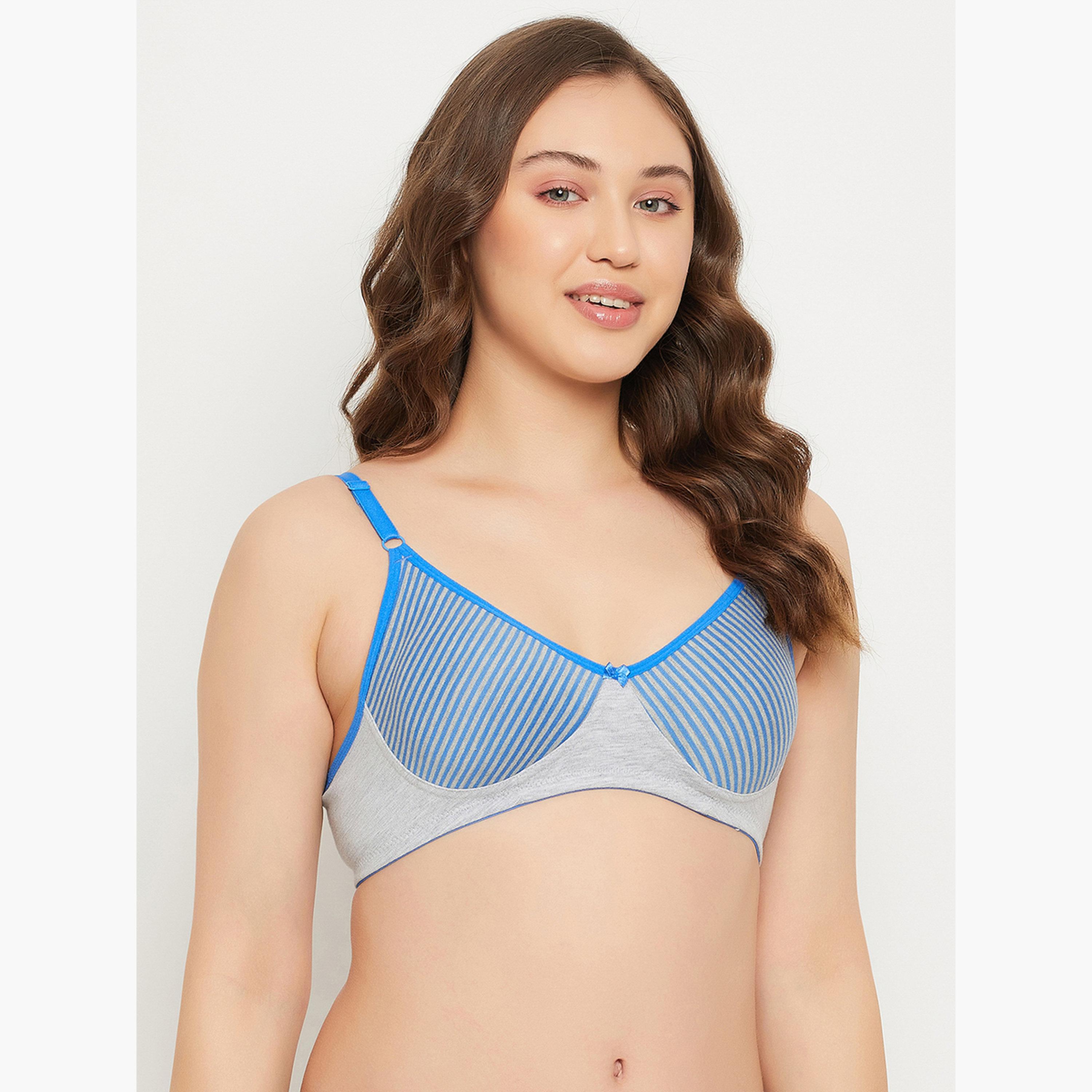 Clovia Non-Padded Non-Wired Full Coverage Striped Spacer Cup T-shirt Bra-women-clothing-lingerie-bras-image-3