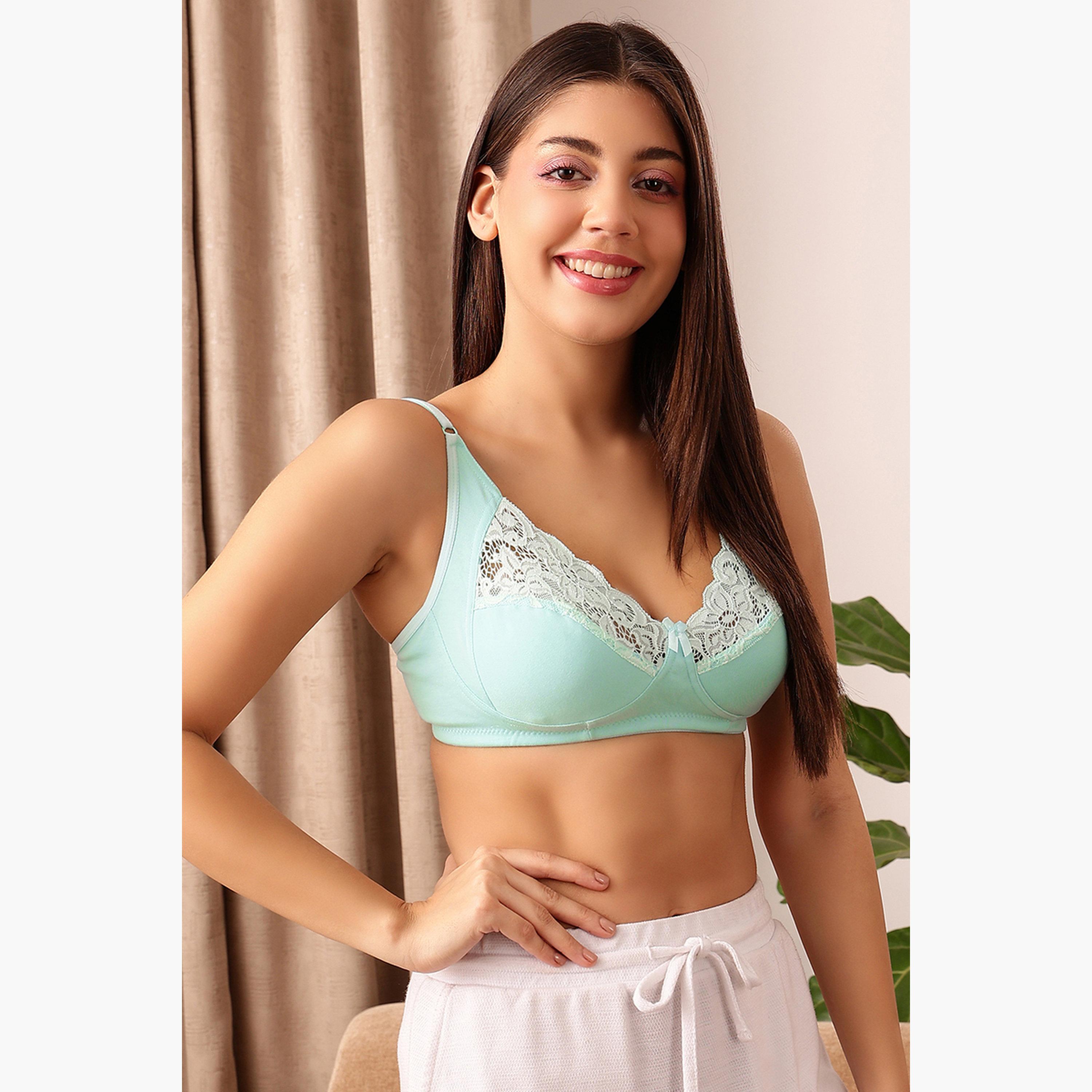 حمالة صدر قطنية غير مبطنة وبدون أسلاك بتغطية كاملة-women-clothing-lingerie-bras-image-3